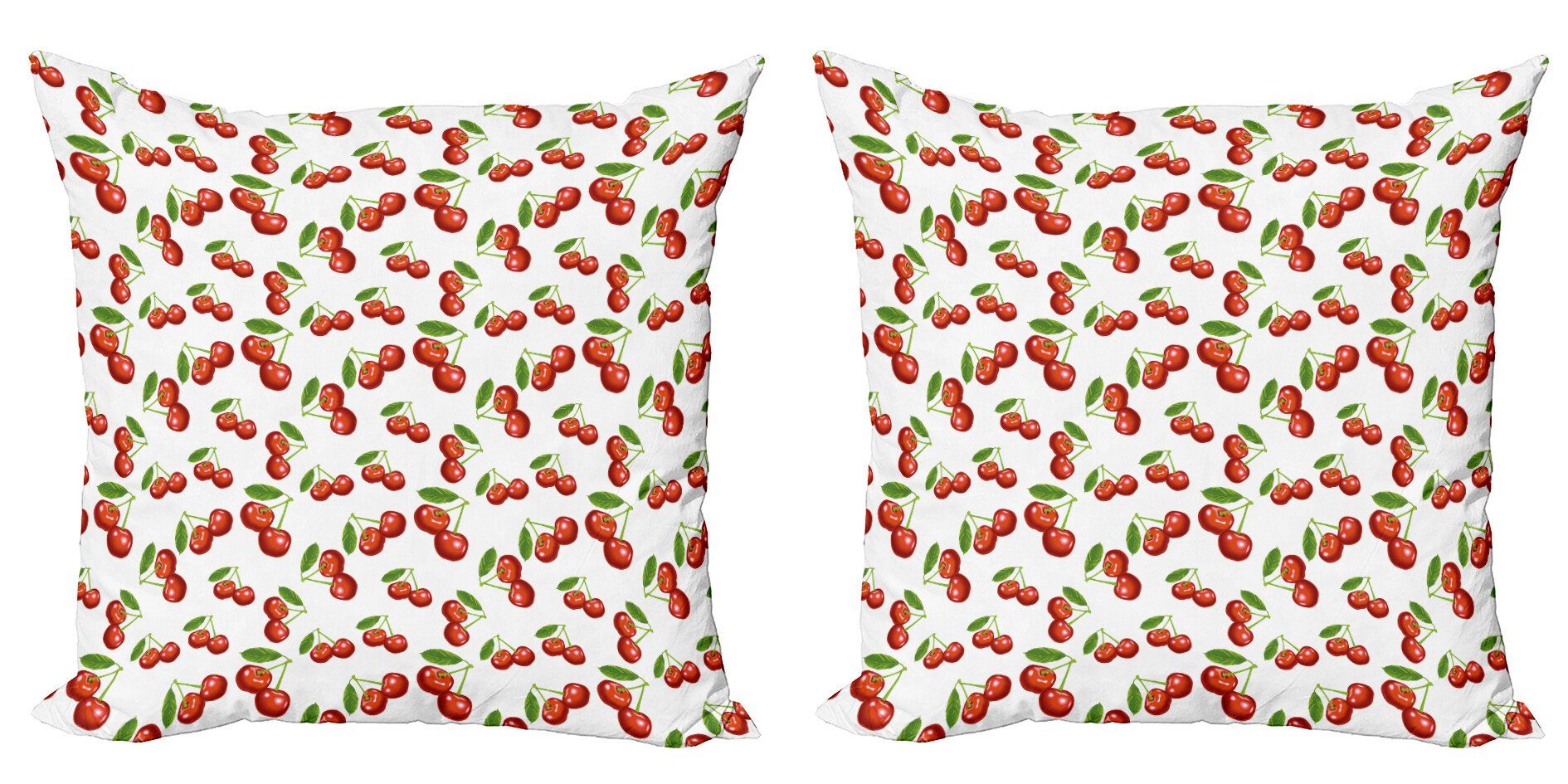 Kissenbezüge Modern Accent Doppelseitiger Digitaldruck, Abakuhaus (2 Stück), Kirsche Kirschfrucht-Muster
