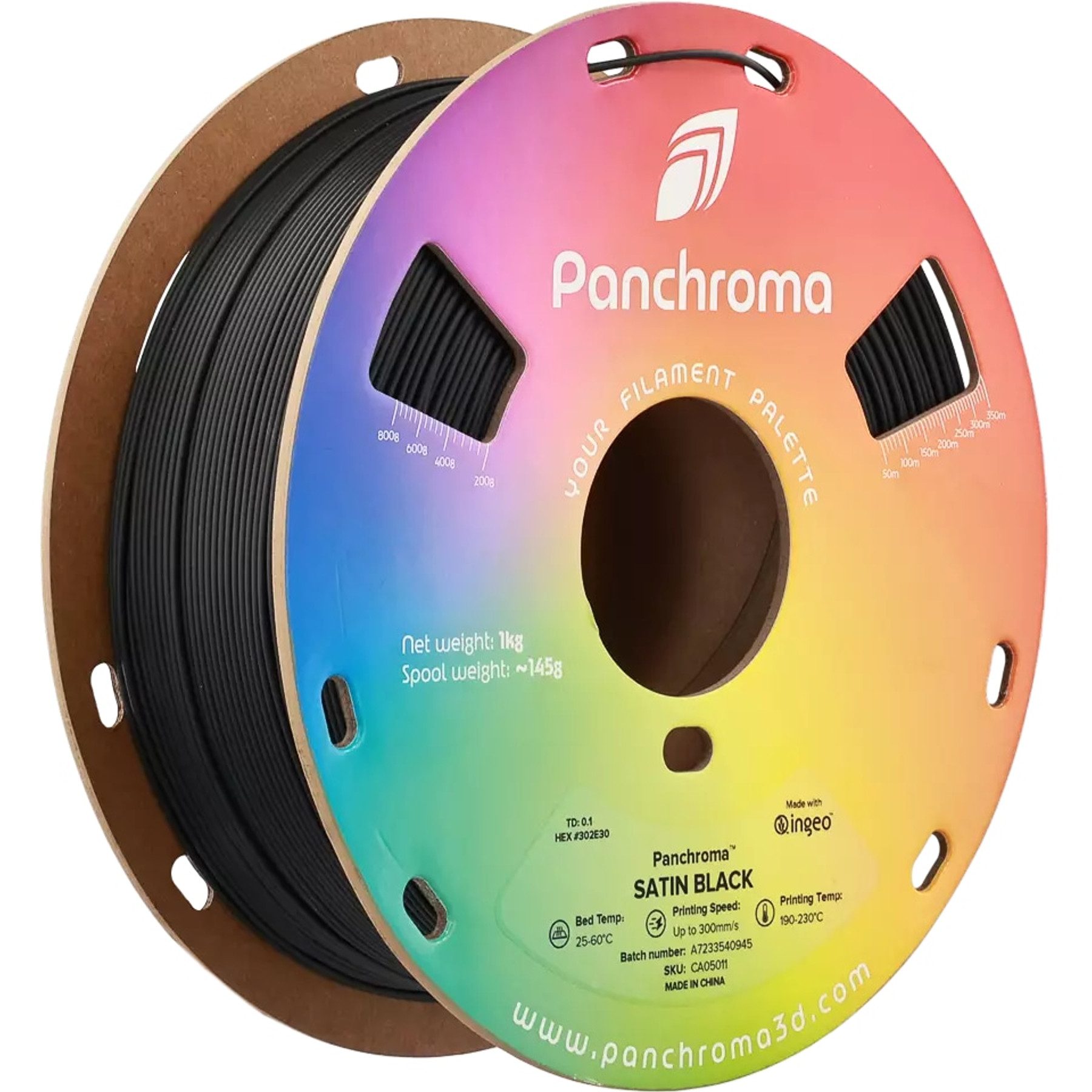 Polymaker Filament POLYMAKER 3D Filament PLA SATIN, 1 kg, schwarz, 1,75 mm