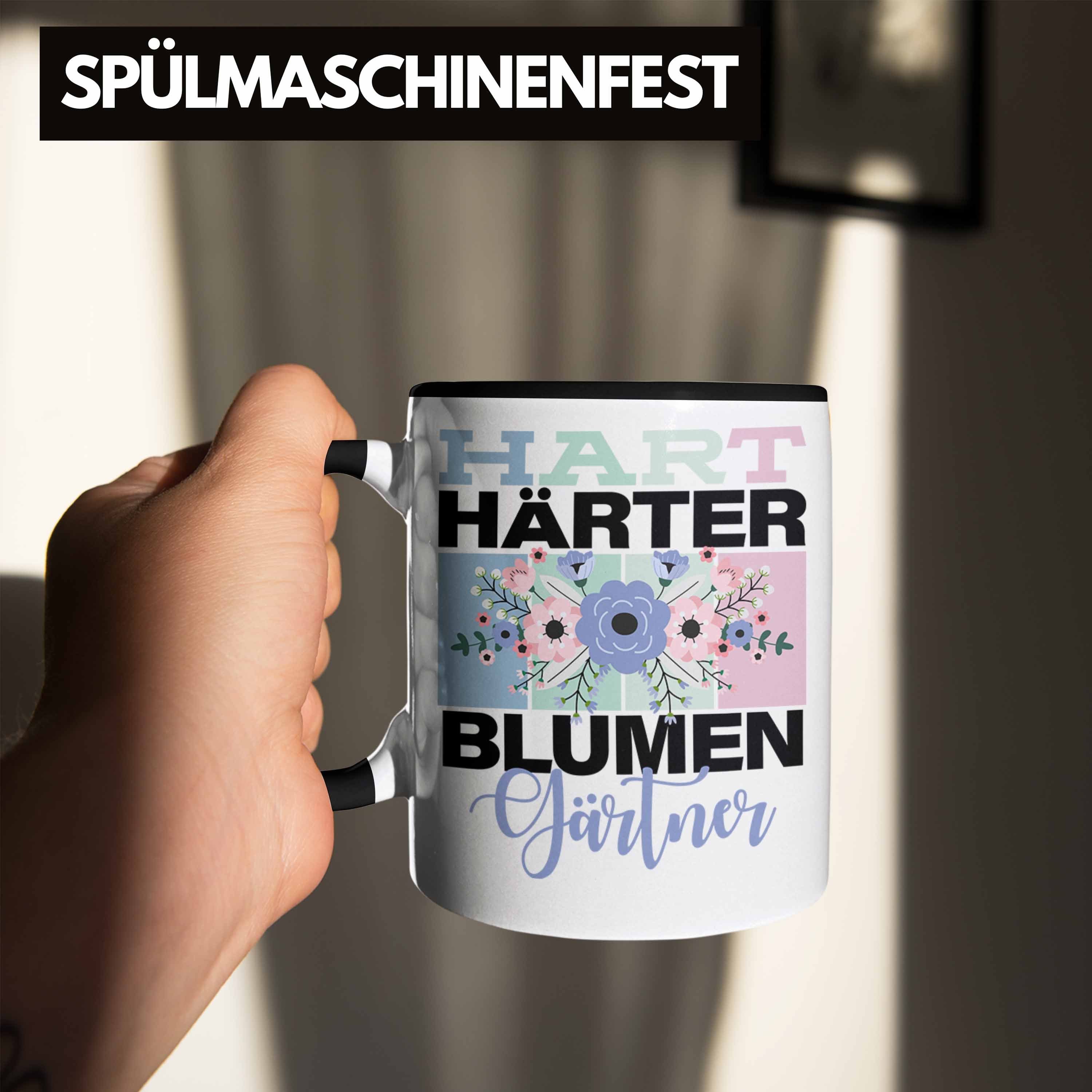 "Hart Geschenkidee Tasse Trendation Lustige Blume Schwarz für Härter Spruch Blumengärtner Tasse