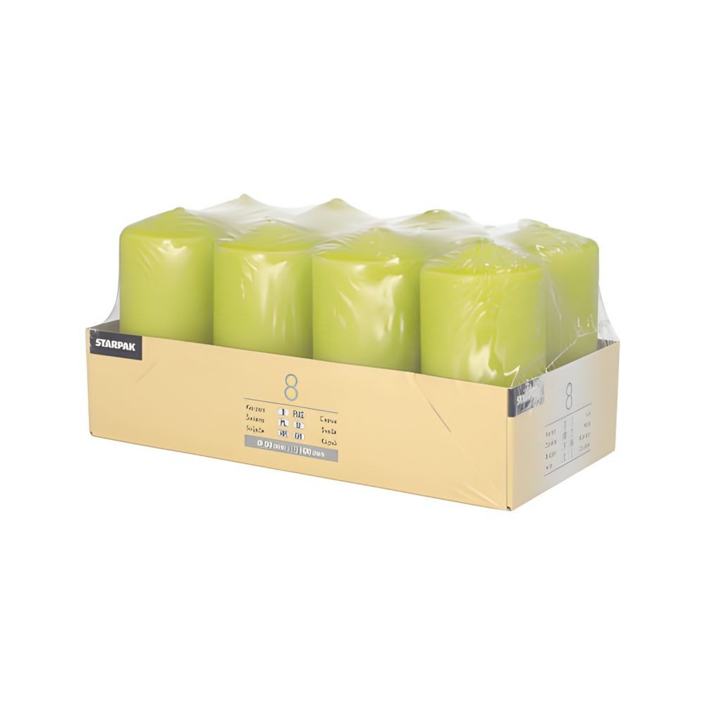 PAPSTAR Stumpenkerze Stumpenkerzen Ø 50 mm, 100 mm kiwi 8 Stk