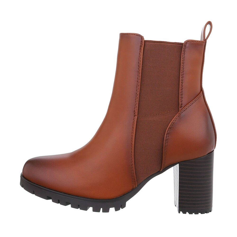 Ital-Design Damen Freizeit High-Heel-Stiefelette Blockabsatz High-Heel Stie günstig online kaufen