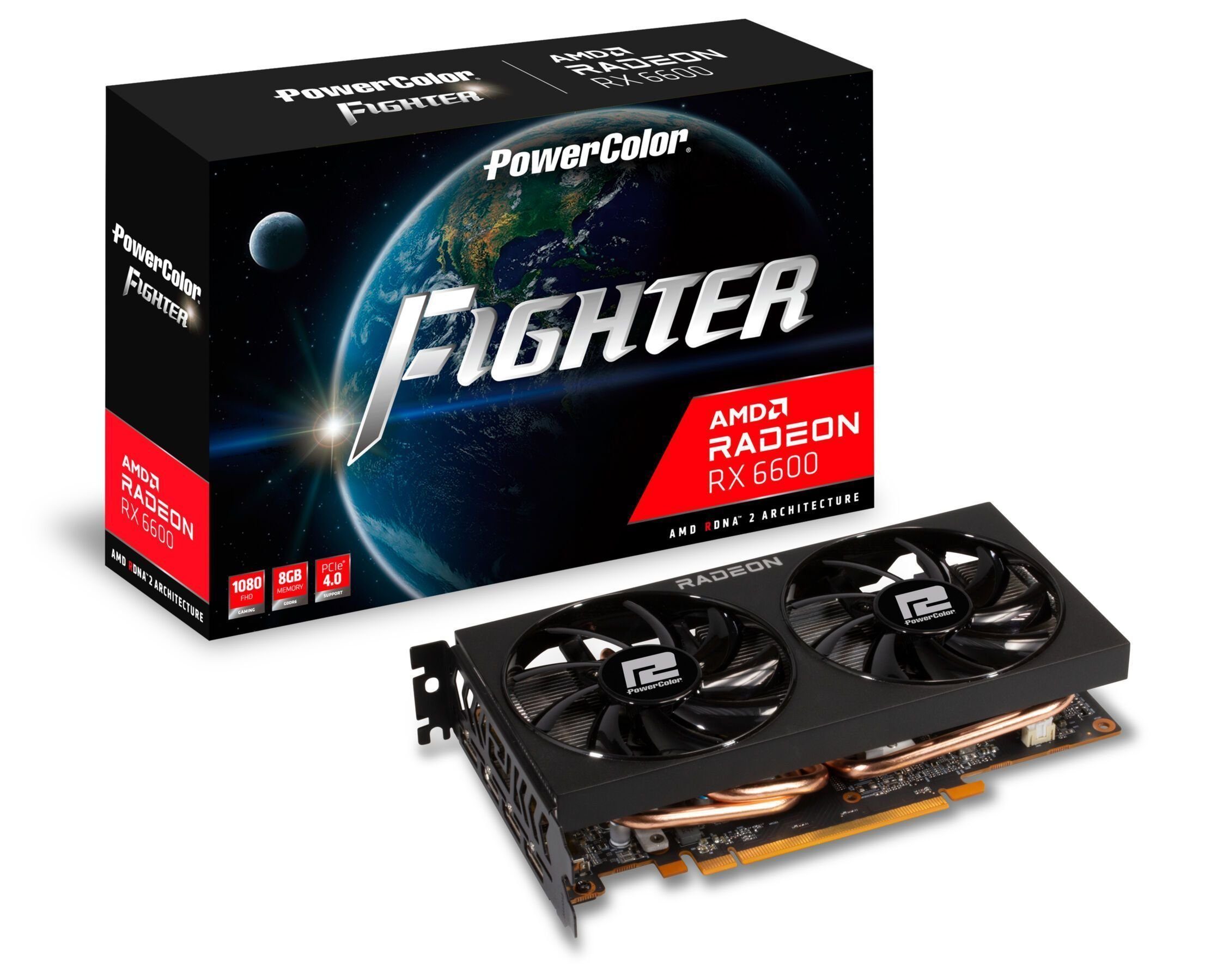 PowerColor Radeon RX Grafikkarte 6600 6600 (8 GDDR6) GB, 8GBD6-3DH AXRX