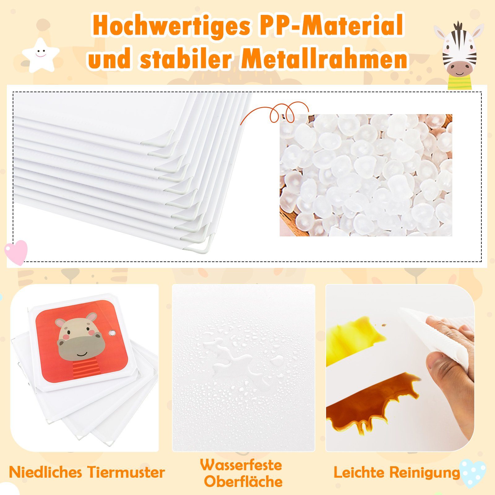COSTWAY Kinderkleiderschrank mit Kleiderstange und 8 Würfeln, erweiterbar