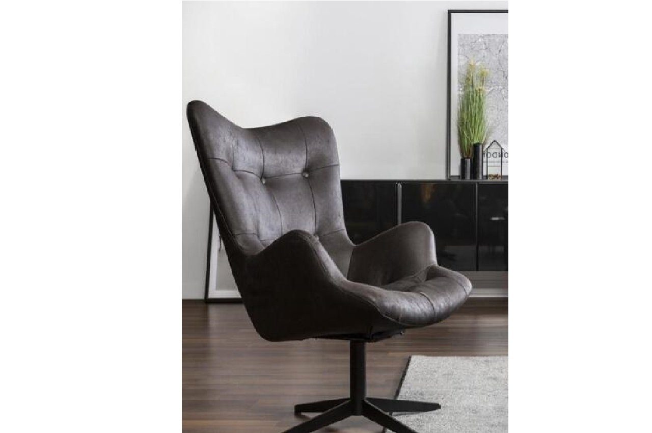 JVmoebel Sessel Moderner Sessel Bürostuhl Drehstuhl Desin Möbel Stoff Schwarz Brandneu, Made In Europe