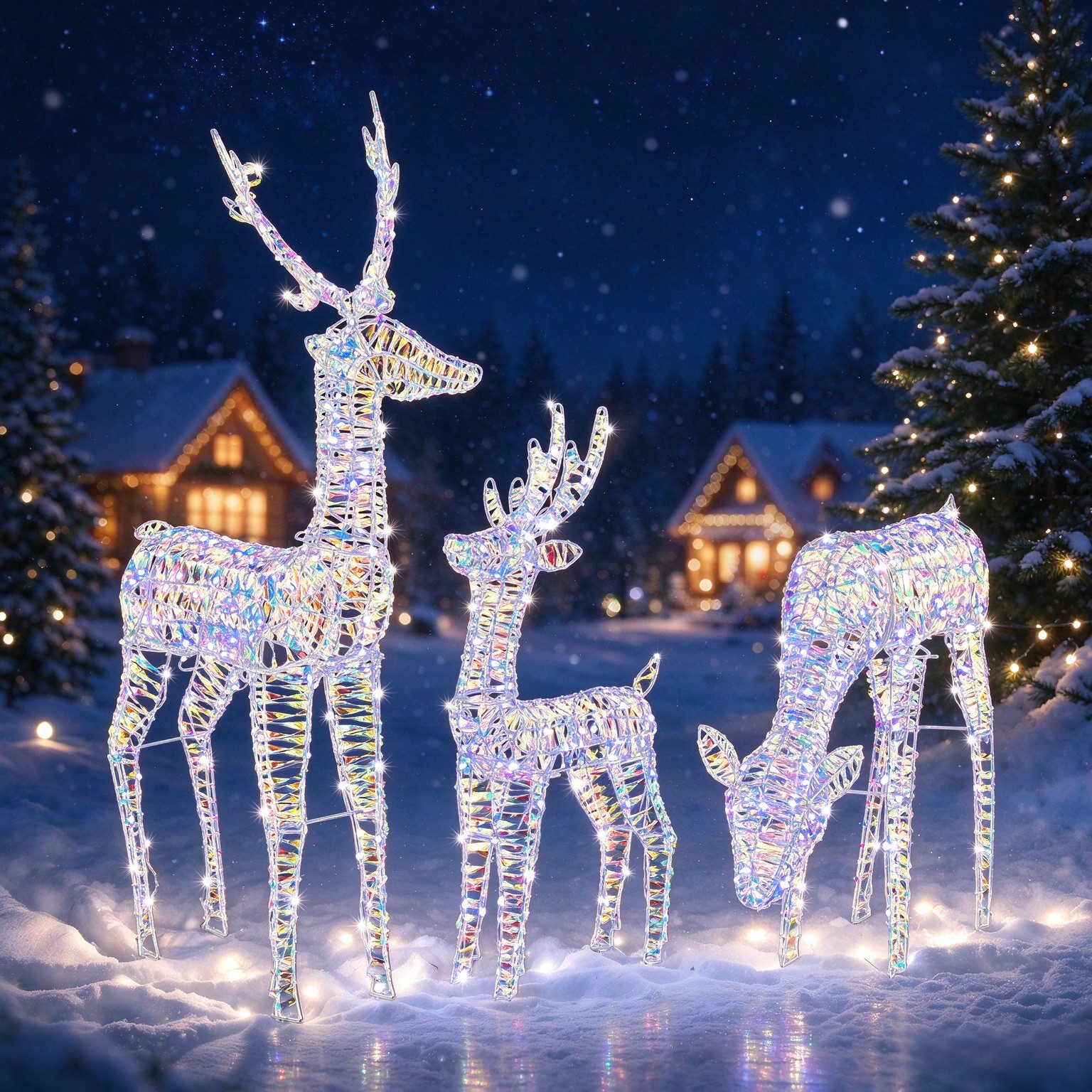 VINGLI LED-Dekofigur Leuchtendes Weihnachtsdeko, Weiß, Gr. 117 cm