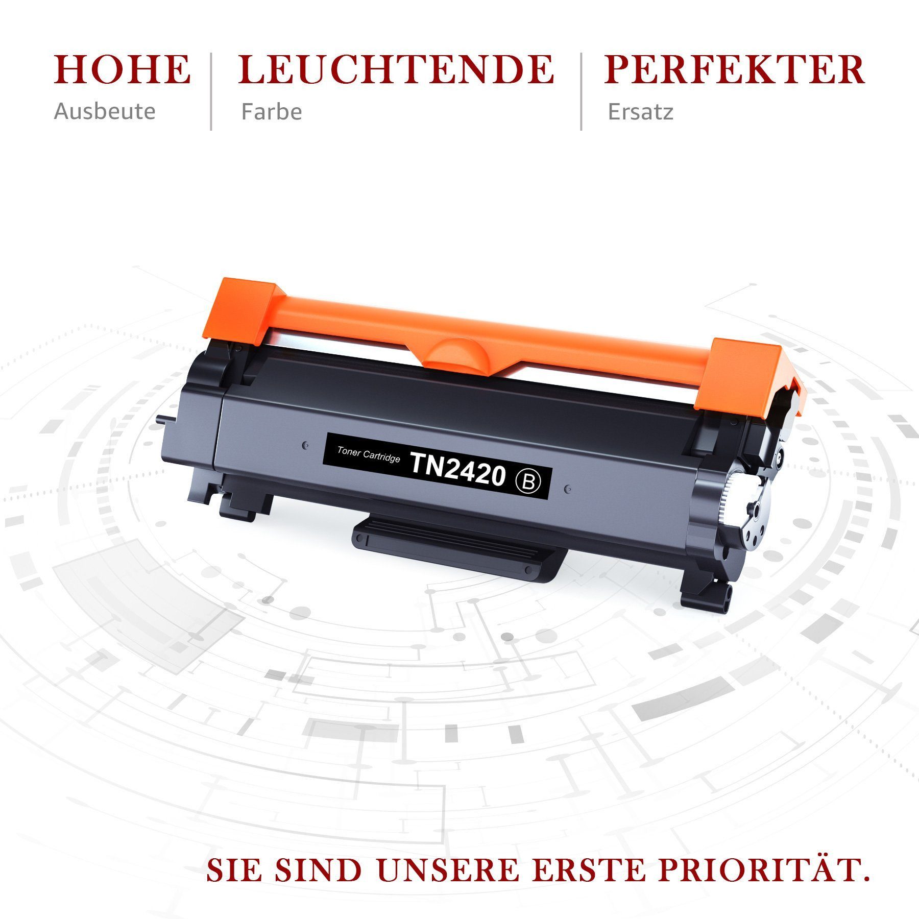 Toner Kingdom Tonerpatrone ersetzt Brother Toner TN-2420 TN 2420 TN2420 Super-XL, (für MFC L2710DW HL-L2350DW MFC-L2710DN HL-L2310D DCP-L2530DW)