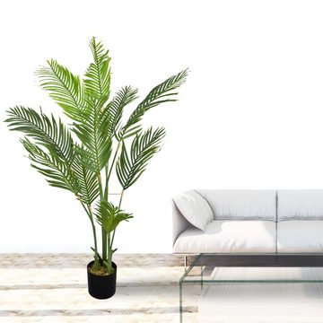 Kunstpalme Kunstpflanze Palme Palmenbaum Arekapalme Künstliche Pflanze 160 cm, Decovego