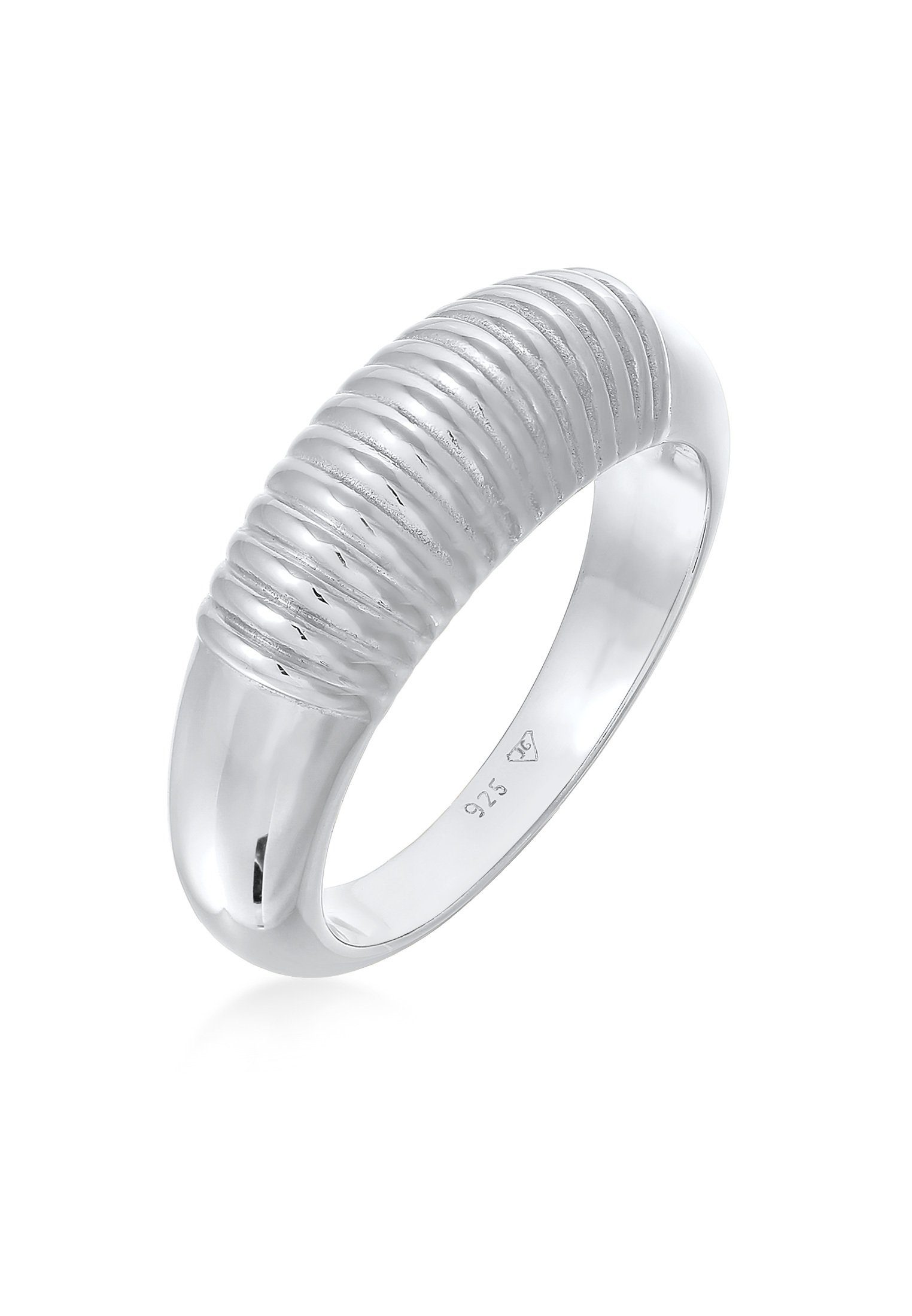 Fingerring Bandring Chunky Riffel Design 925 Ring