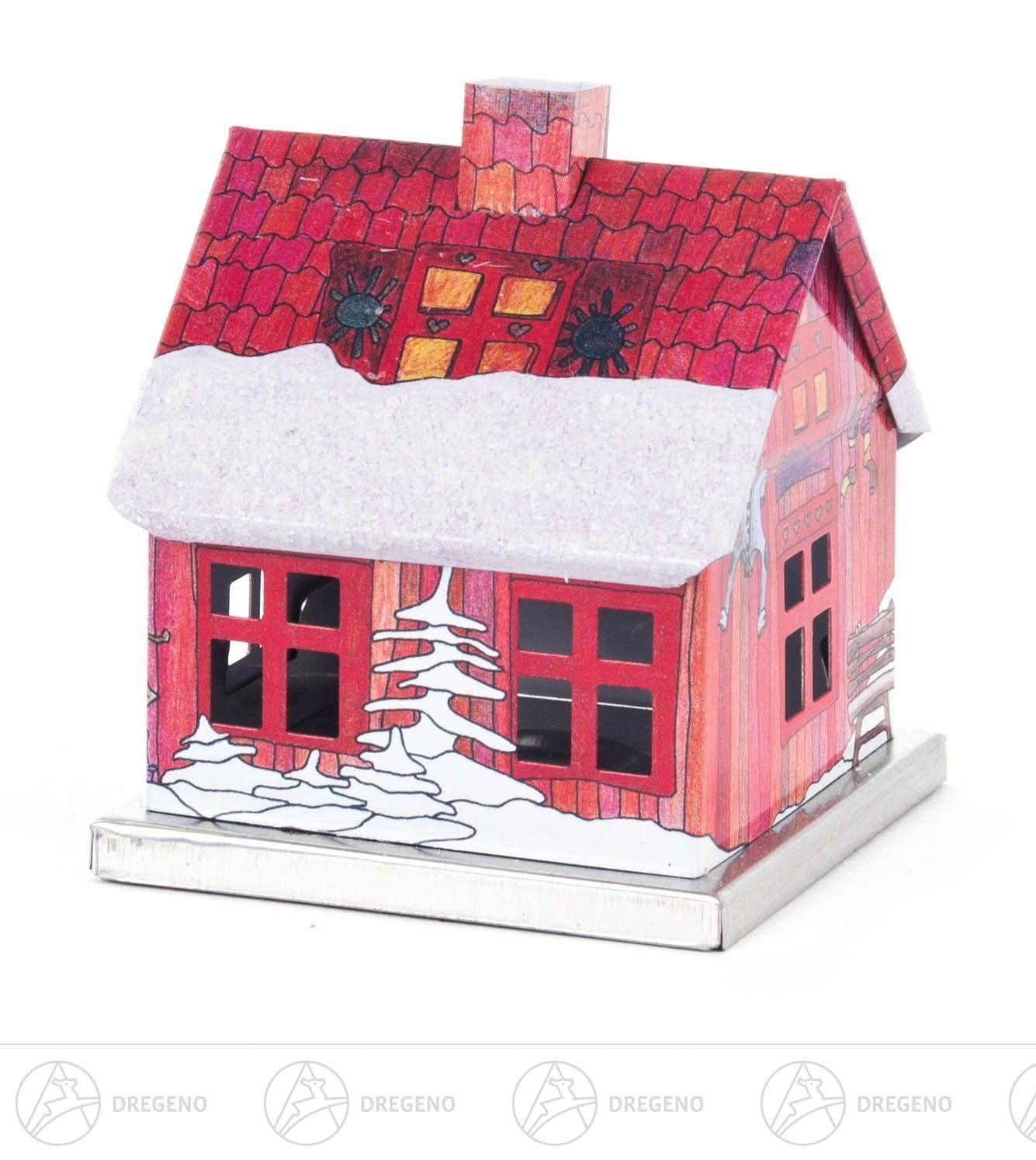 Dregeno Erzgebirge Räucherofen Räuchermann Räucherhaus "Adventszeit" aus Metall Breite x Höhe x