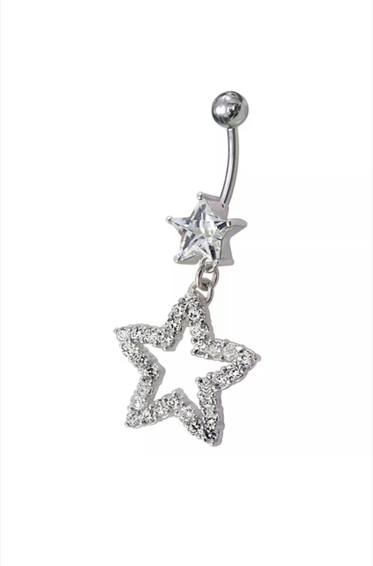 Bauchnabelpiercing Silber 925 Anhänger Nabel Stecker /Anhänger Sterne