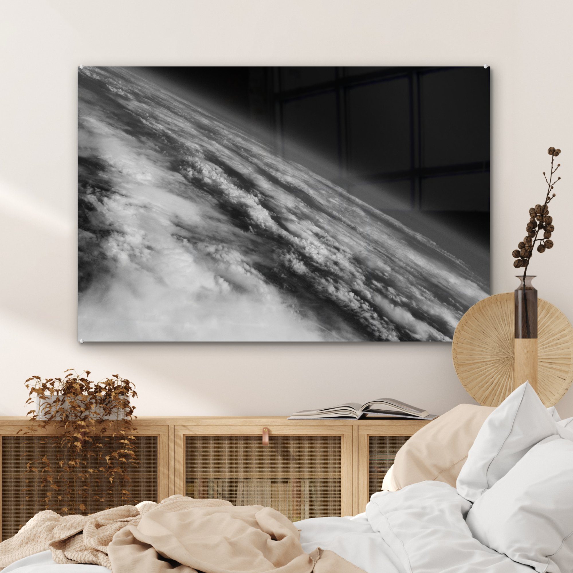 Acrylglasbild & Schlafzimmer St), Acrylglasbilder MuchoWow Planeten, Wolken - (1 Erde Wohnzimmer -