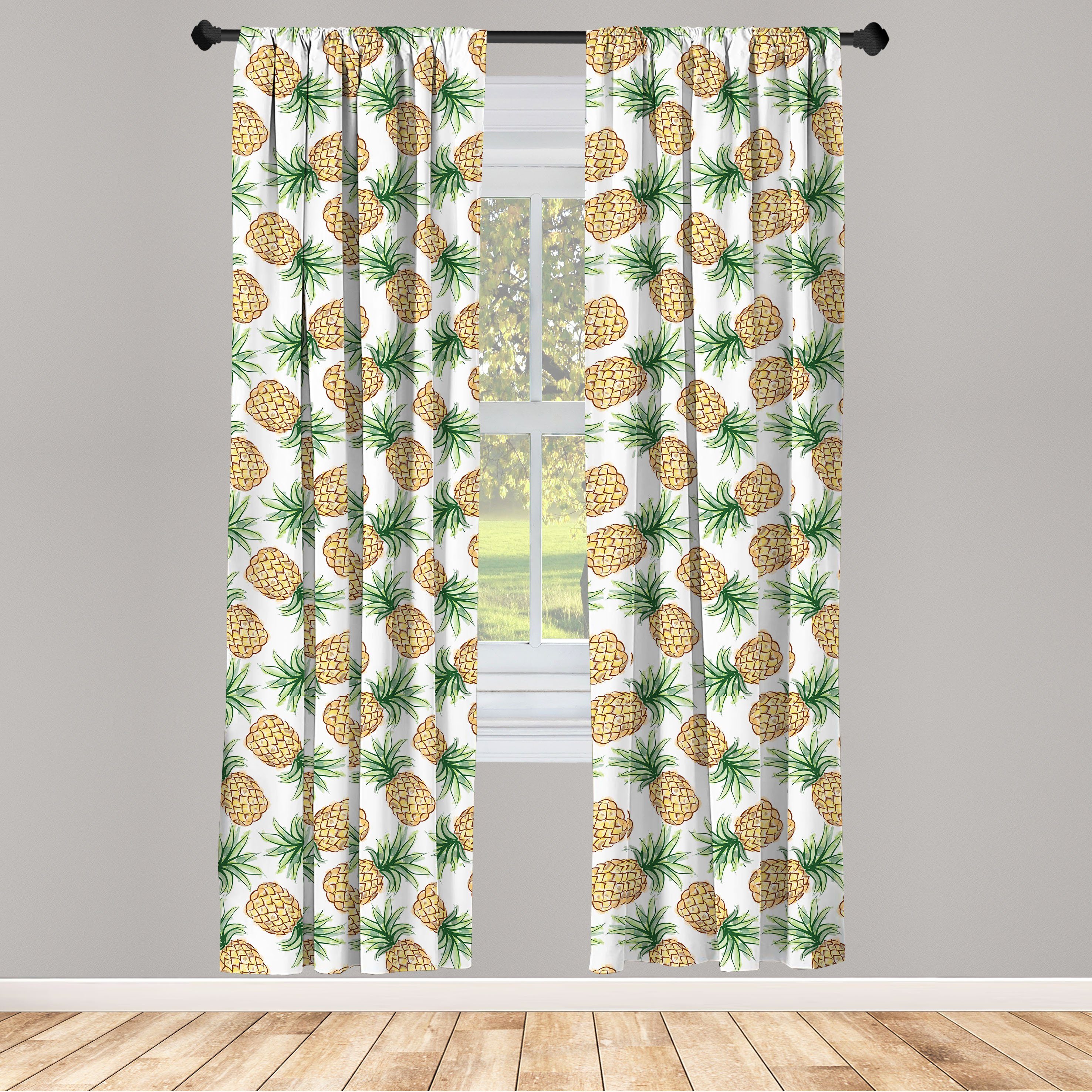 Dekor, Tropische Wohnzimmer Schlafzimmer Ananas Gardine für Microfaser, Ananas Vorhang Farbe Abakuhaus,