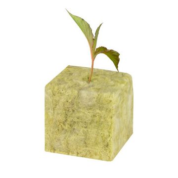 Weedness Gartenbau-Substrat Steinwolle Würfel Anzucht für Steckling Pflanzenanzucht Aufzuchterde 4x4x4,5 cm, (1-St)