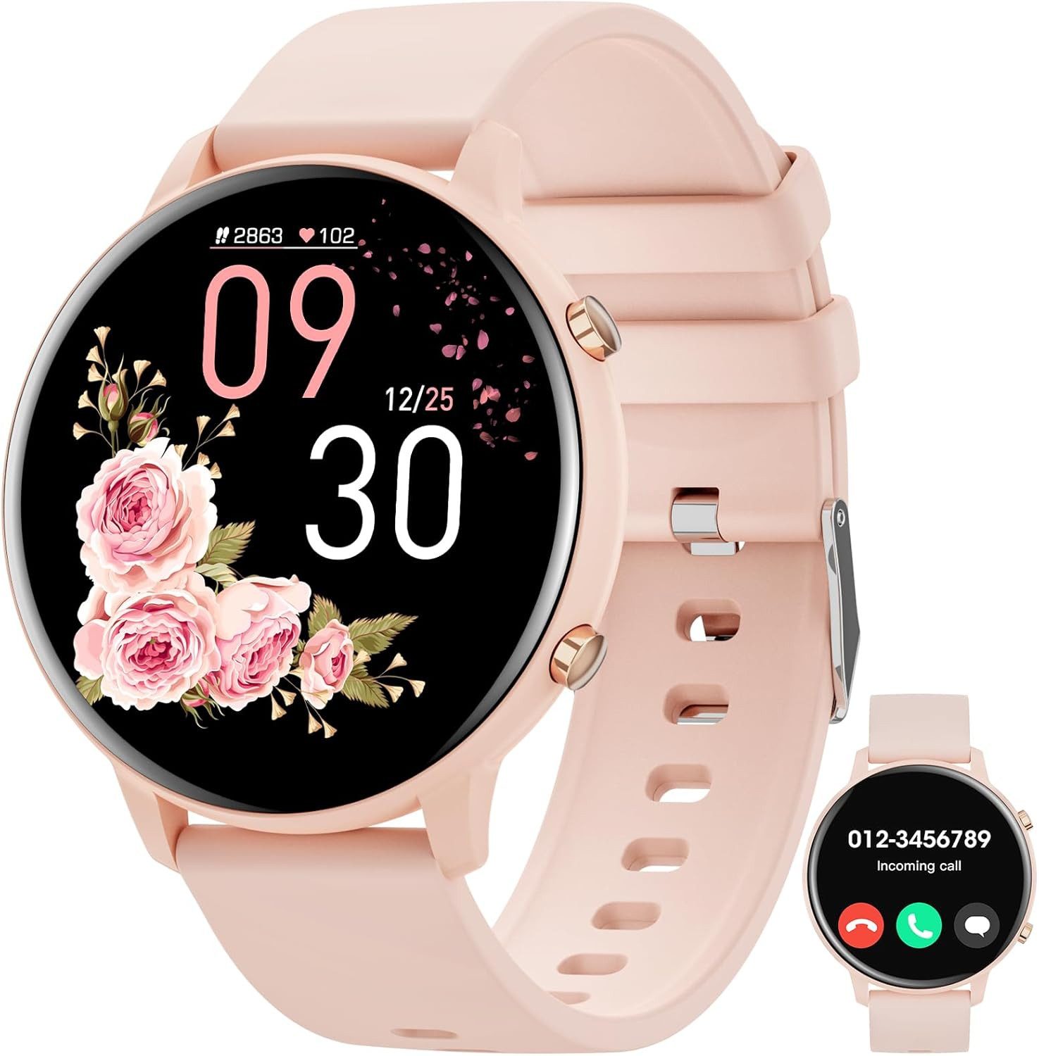 Mit Bluetooth Anrufen 140 Sportmodi wasserdicht und Gesundheitsmonitor Smartwatch