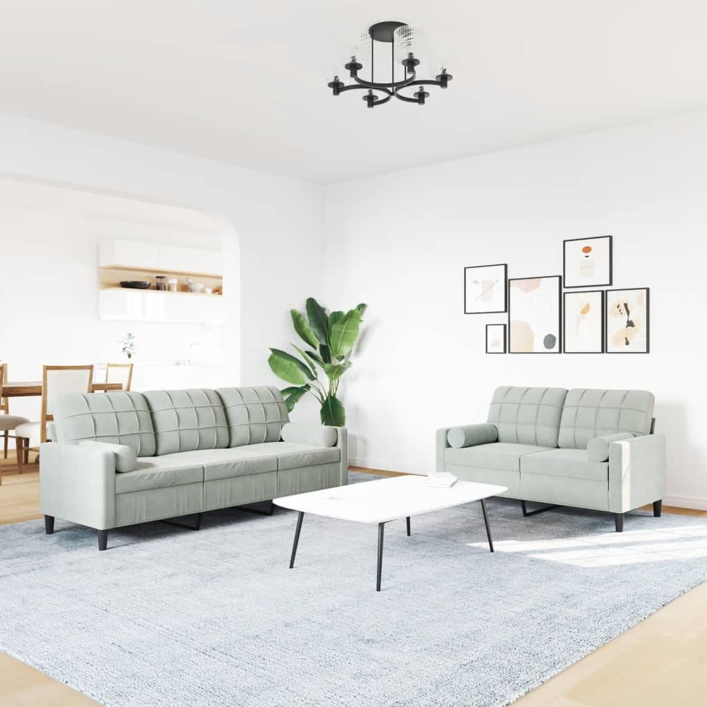 vidaXL Sofa 2-tlg. Sofagarnitur mit Kissen günstig online kaufen