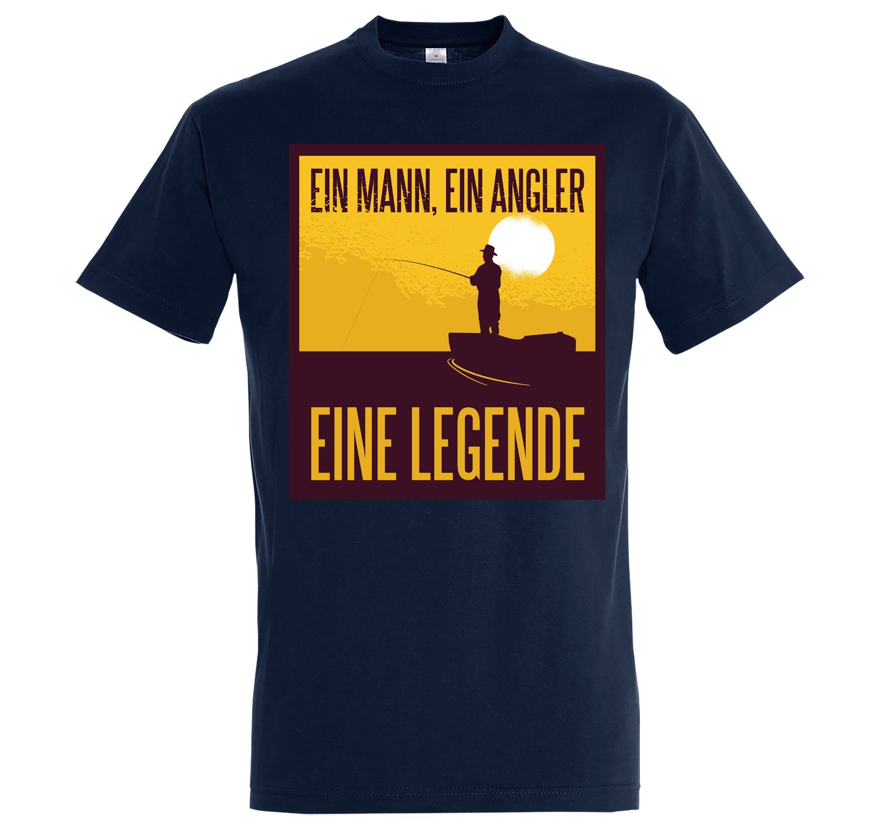 Herren Legende Spruch mit lustigem T-Shirt Angler Navyblau Youth T-Shirt Designz