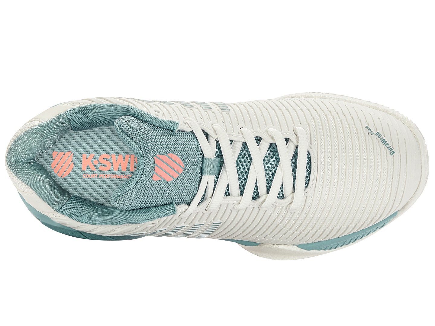 K-Swiss Performance Hypercourt Express 2 Clay/Sandplatz weiss/aquablau Kinder Tennisschuh