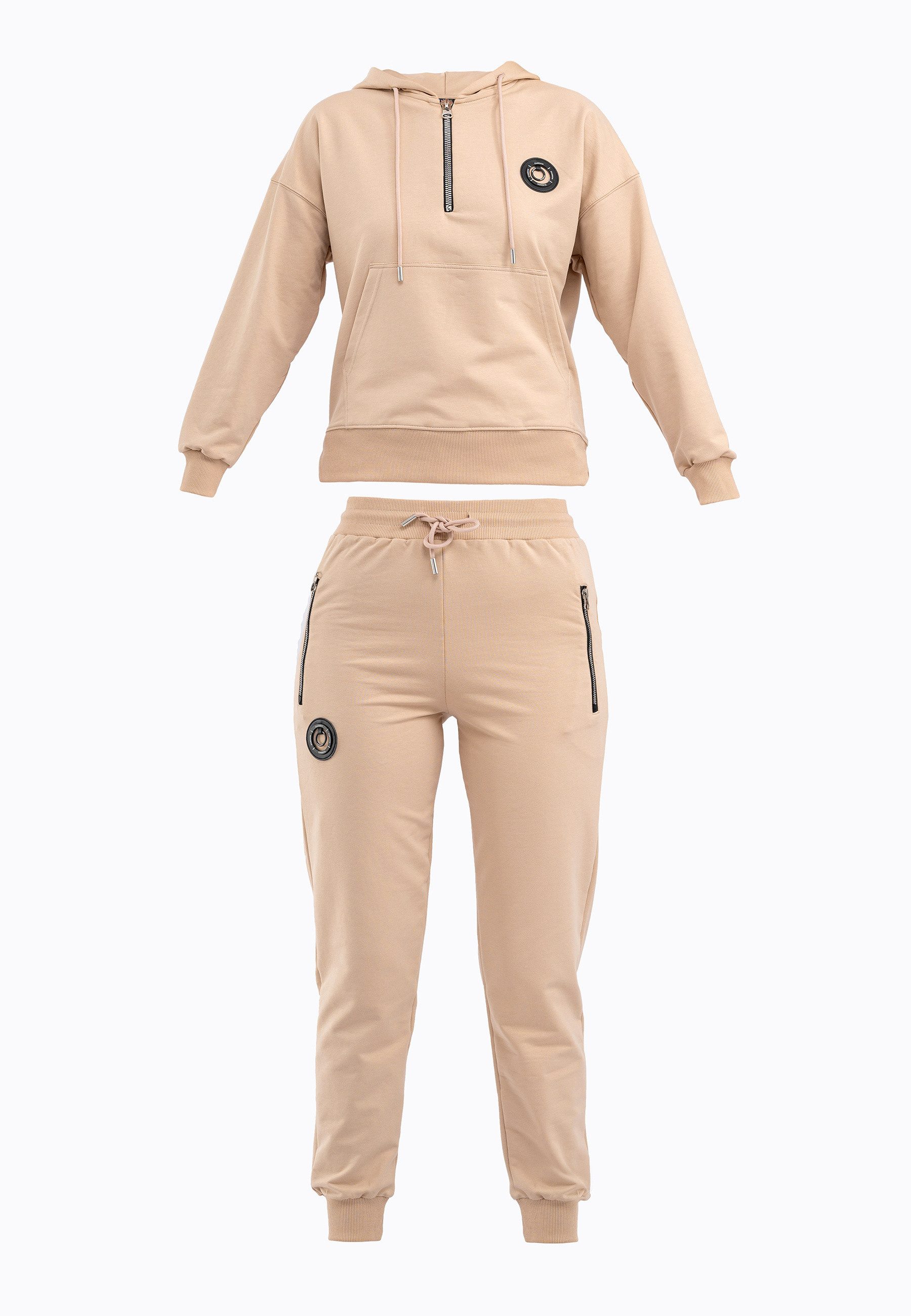 Tom Barron Trainingsanzug Tracksuit With Half Zip Cangoroo Pocket Badge On Chest