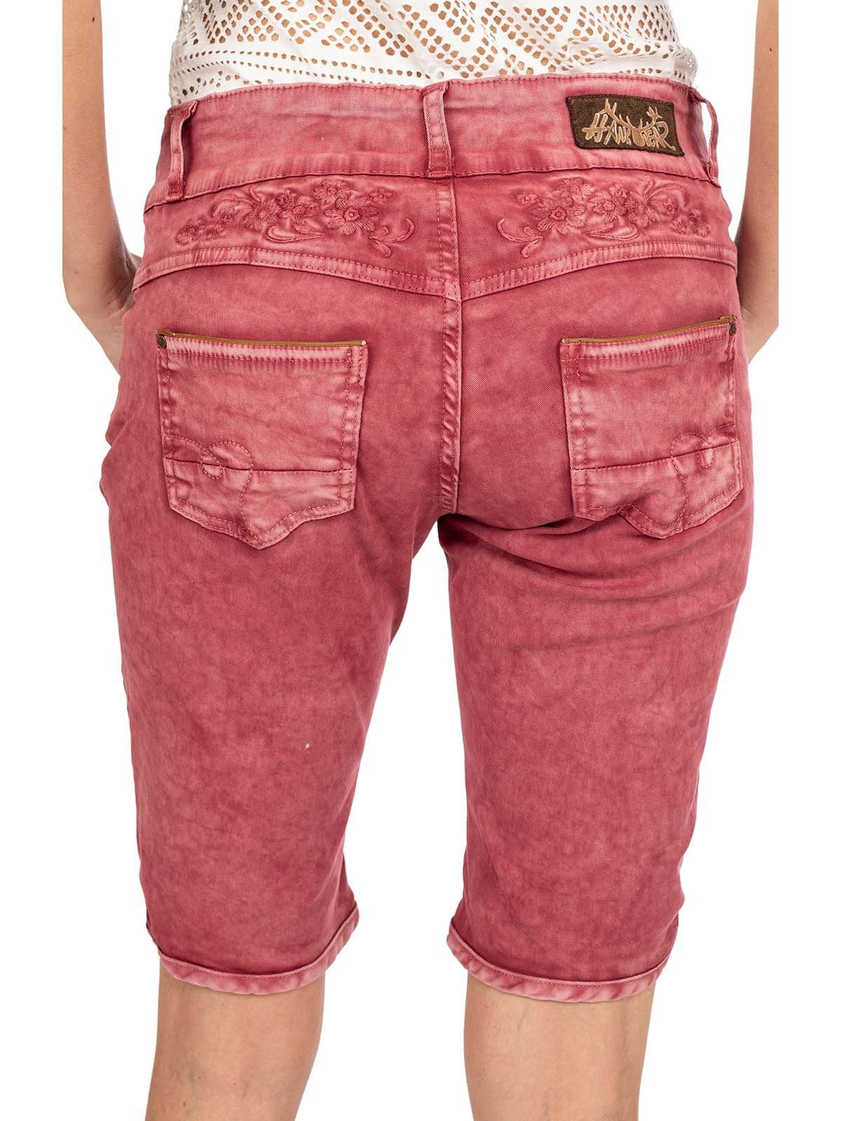 OVIDA weinrot Bermuda Trachtenhose Hangowear Jeans