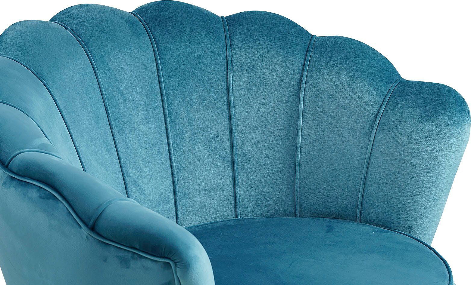 Muscheldesign SalesFever Loungesessel extravagantes Blau Clam,