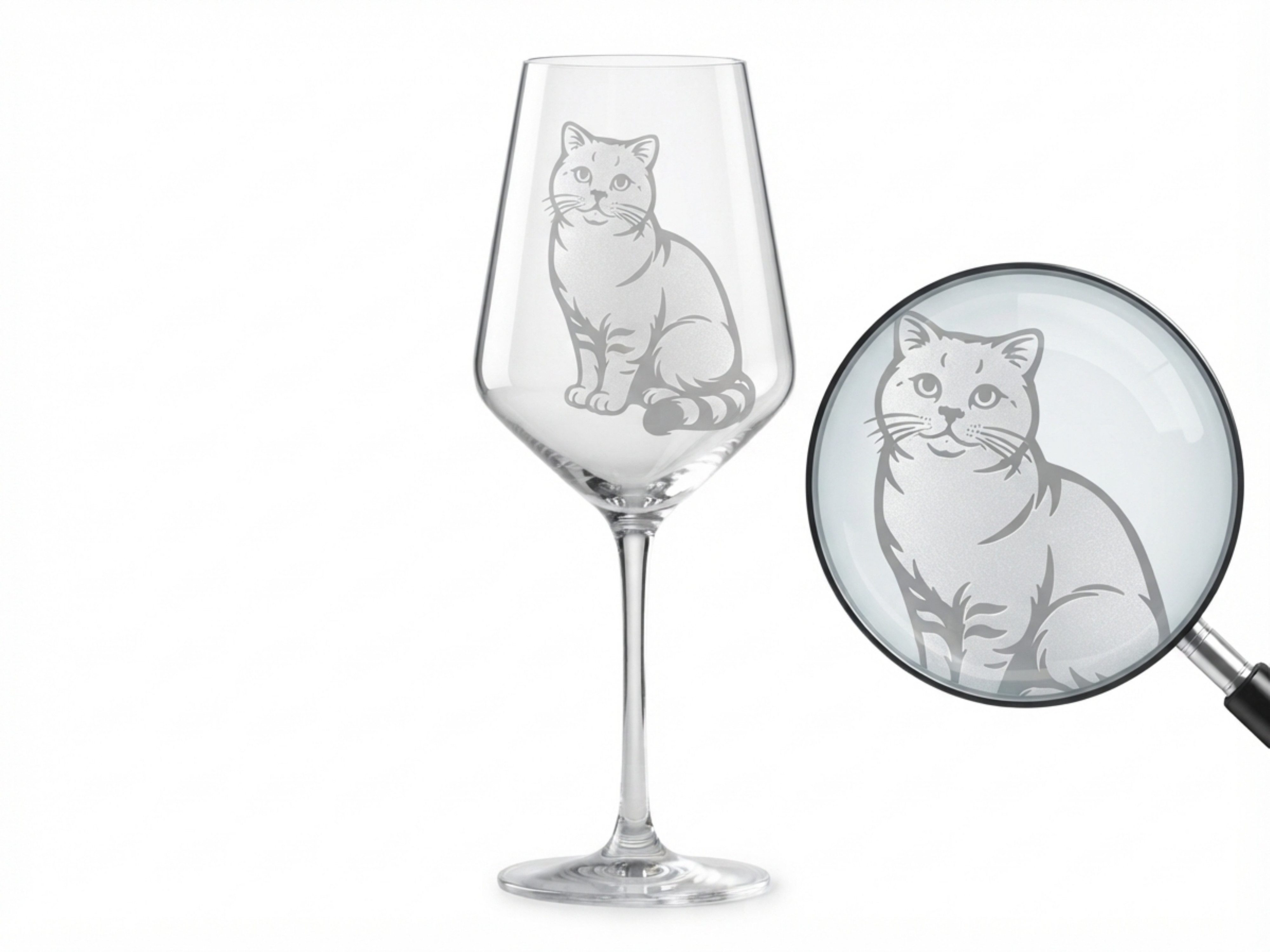 Valhalla Weinglas Katze Gravur 350ml spülmaschinenfest, 1-tlg., Glas, Atemberaubende Darstellung