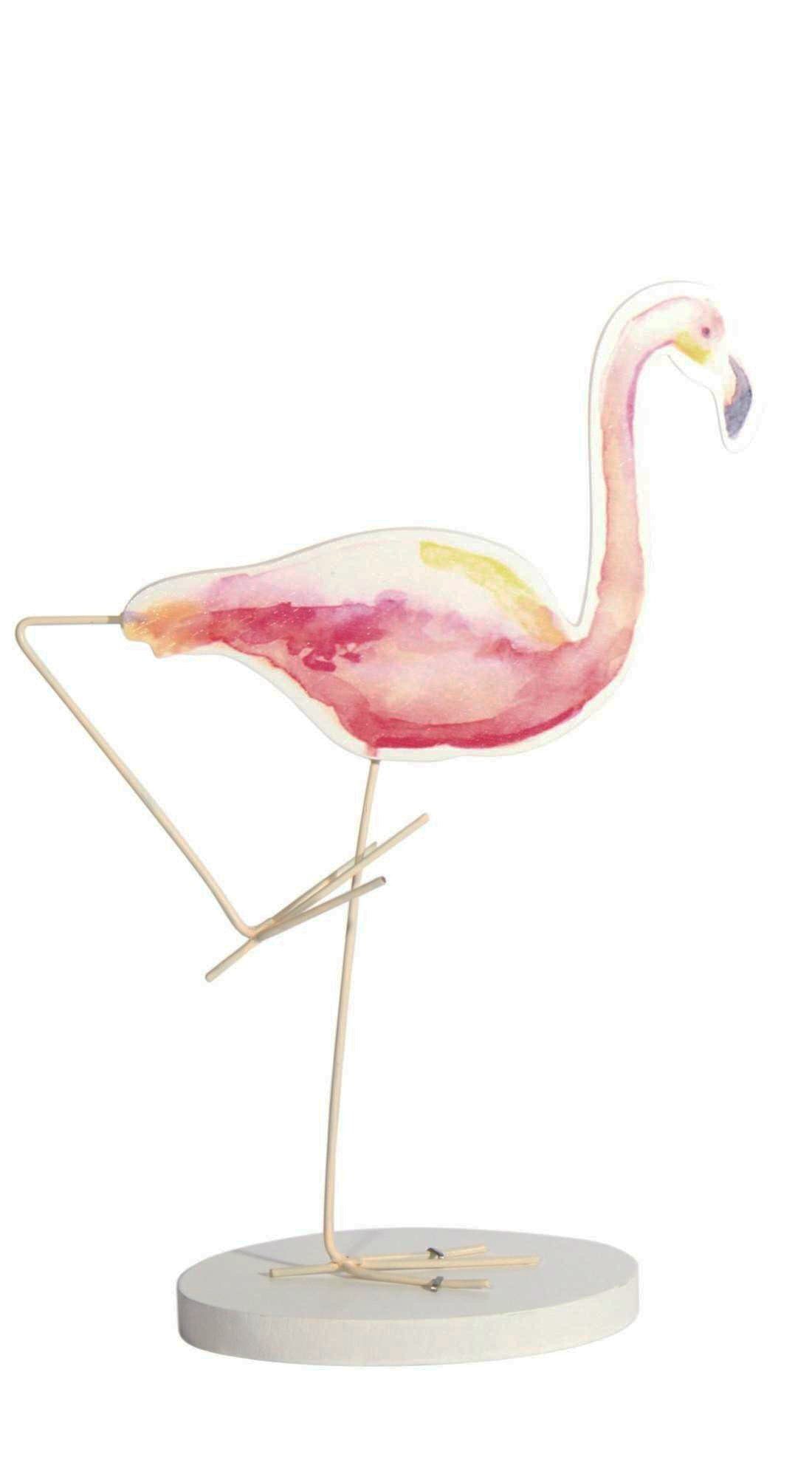 H-Erzmade Dekofigur 15x6x20cm Dekofigur, stehend, Holz, Flamingo