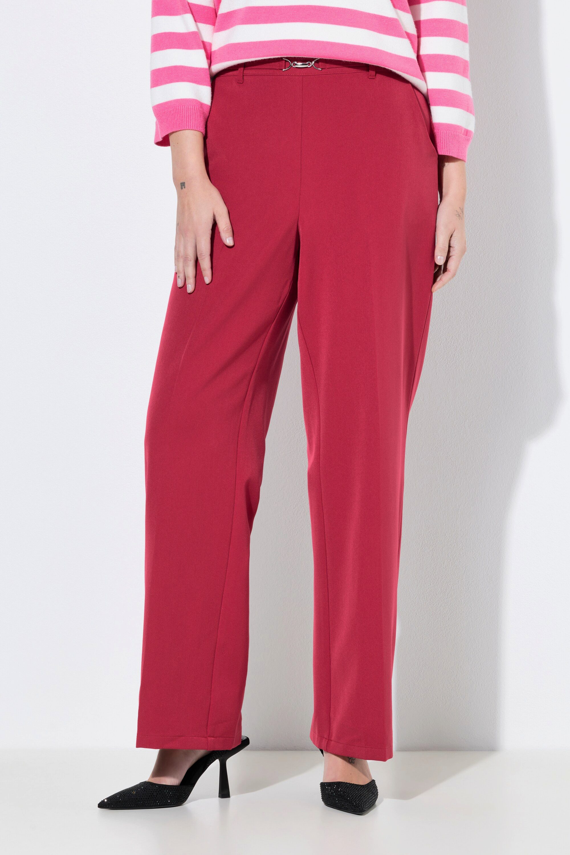 MIAMODA Stoffhose Business-Hose gerades Bein Ziergürtel mit Schließe