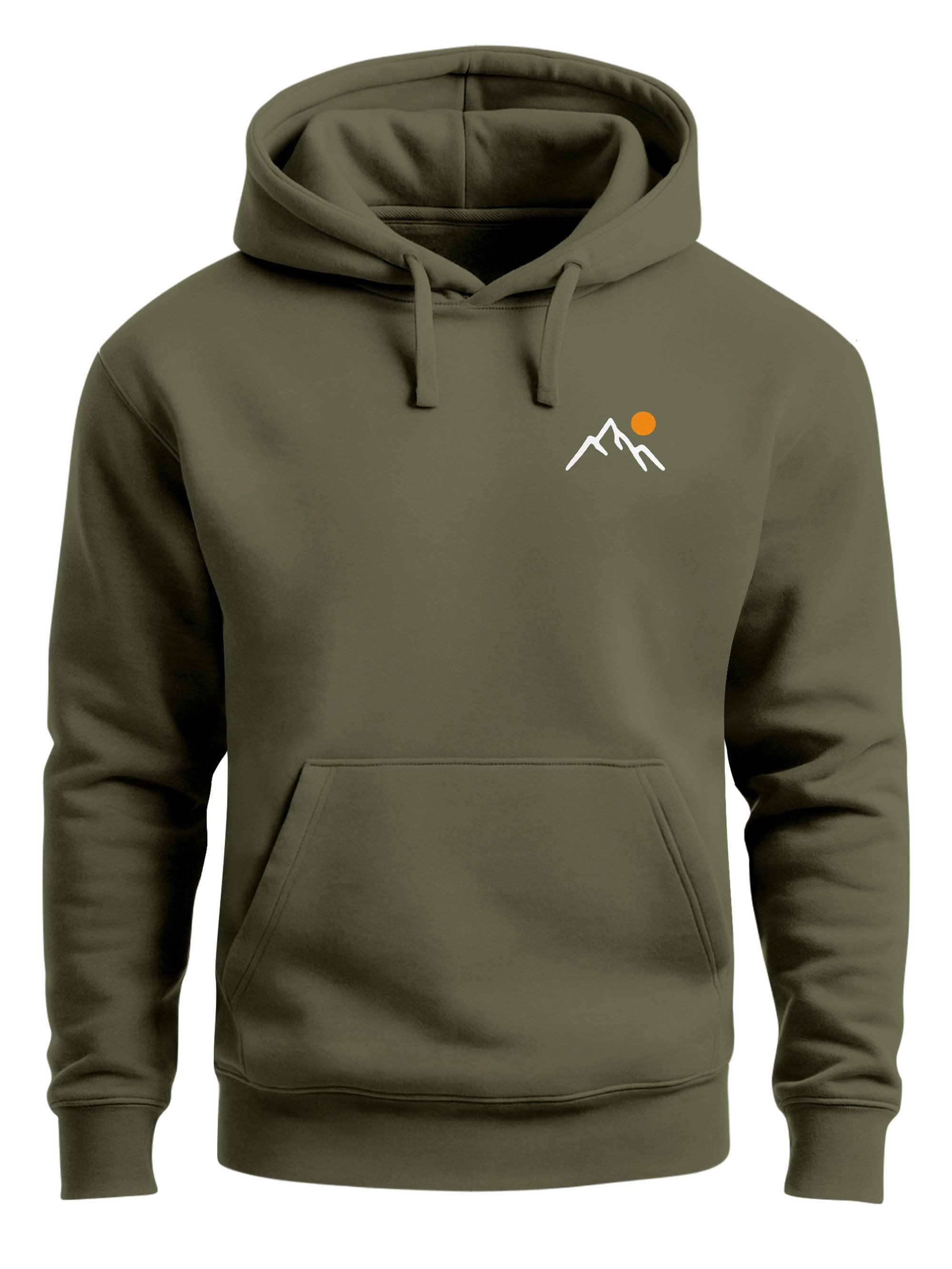 Neverless Hoodie Herren Hoodie Minimal Mountain günstig online kaufen