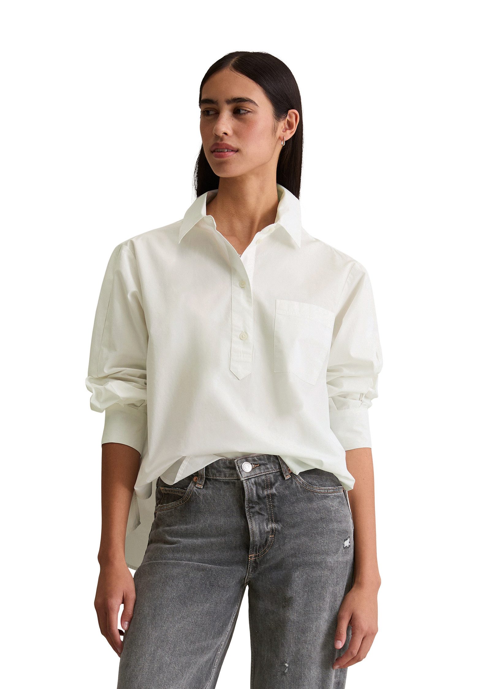 Marc O'Polo DENIM Langarmbluse aus softem Popeline günstig online kaufen