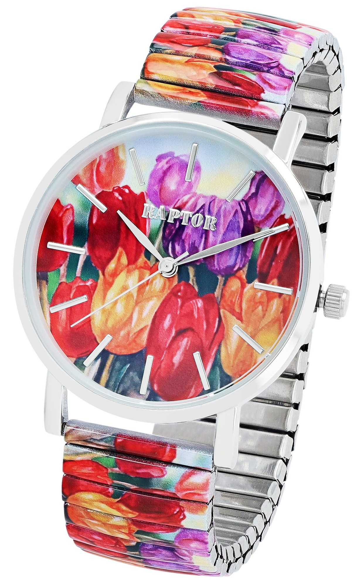 Raptor Quarzuhr Colorful Edition, Mineralglas