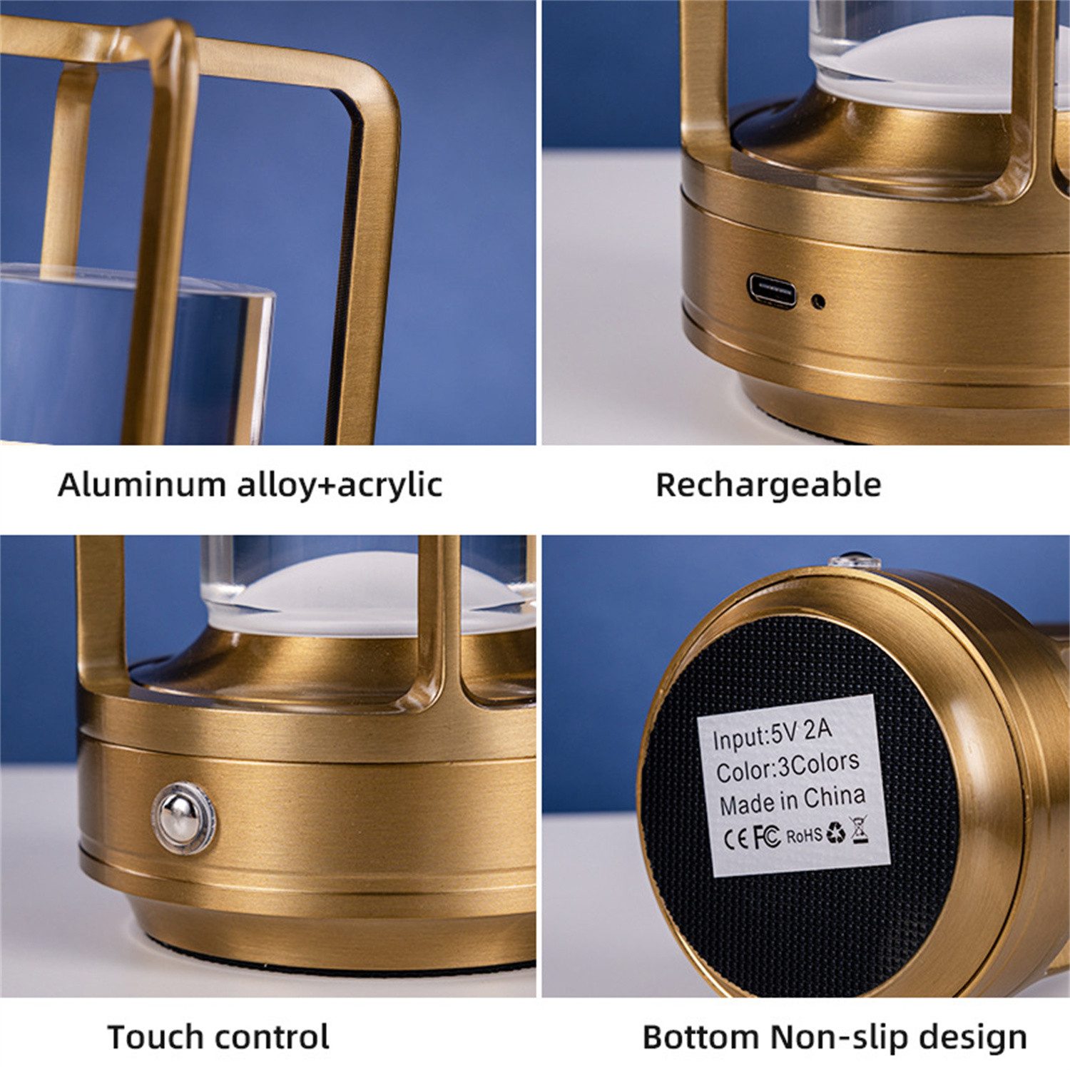 autolock Außen-Tischleuchte Tragbare Metall-Tischlampe für innen/außen, günstig online kaufen