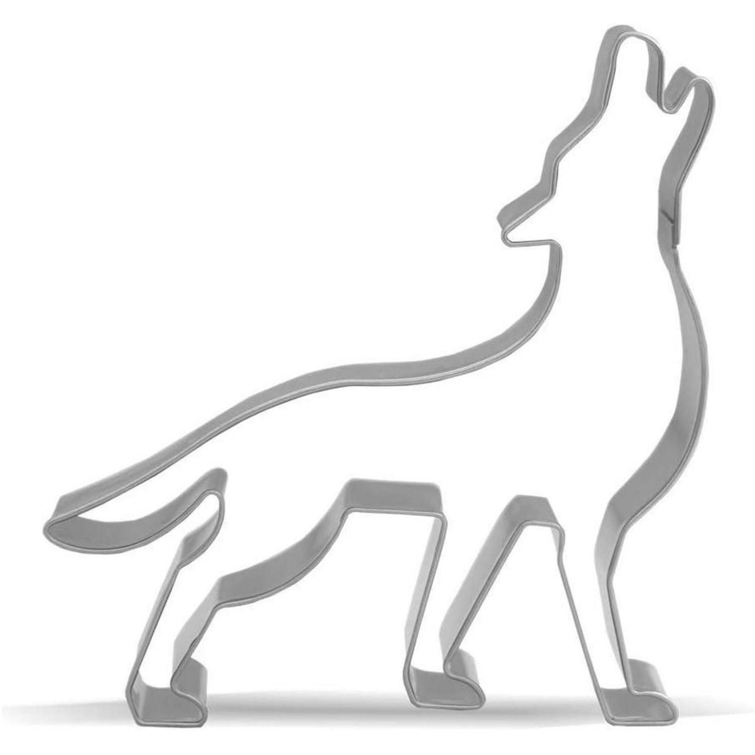 Keewah Ausstechform Ausstechform Wolf Edelstahl 9,7 cm Tierparty Keksausstecher