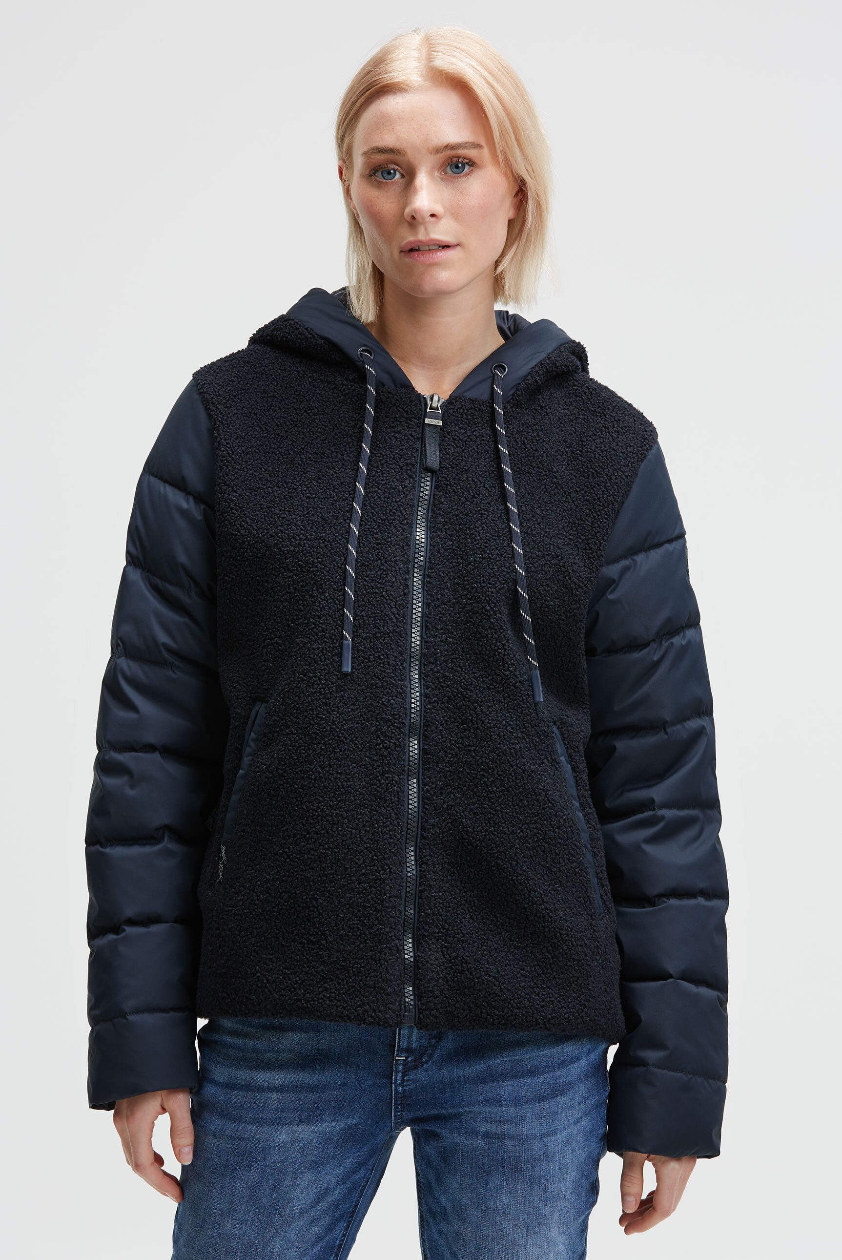 SOCCX Fleecejacke mit Windbreaker-Bündchen günstig online kaufen
