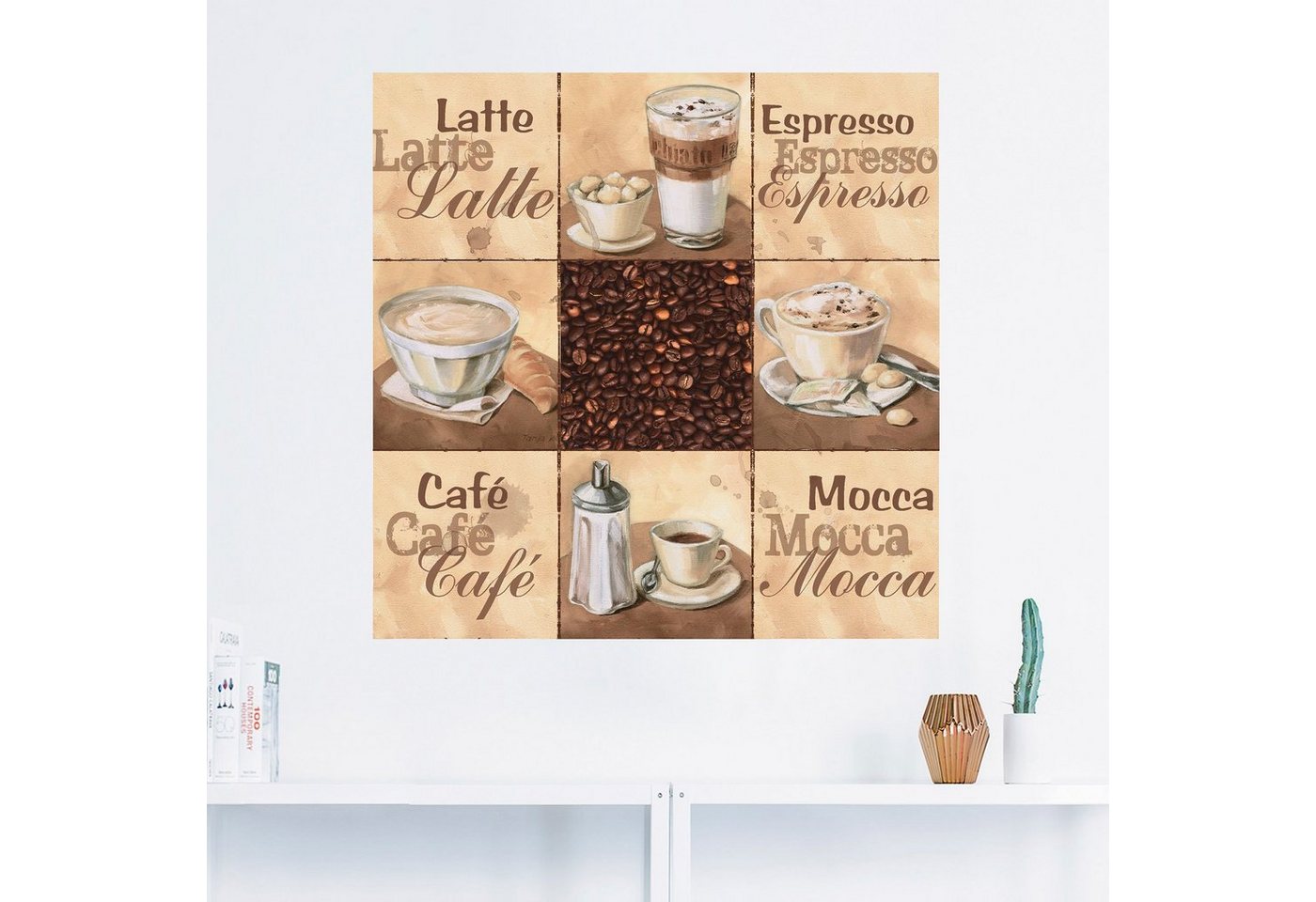 Artland Wandbild »Kaffee Collage II«, Getränke (1 Stück), in vielen Größen & Produktarten - Alubild / Outdoorbild für den Außenbereich, Leinwandbild, Poster, Wandaufkleber / Wandtattoo auch für Badezimmer geeignet-kaufen
