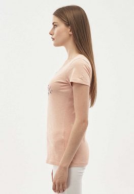 ORGANICATION T-Shirt T-Shirt aus Bio-Baumwolle mit Blumen-Print in Pink Sand