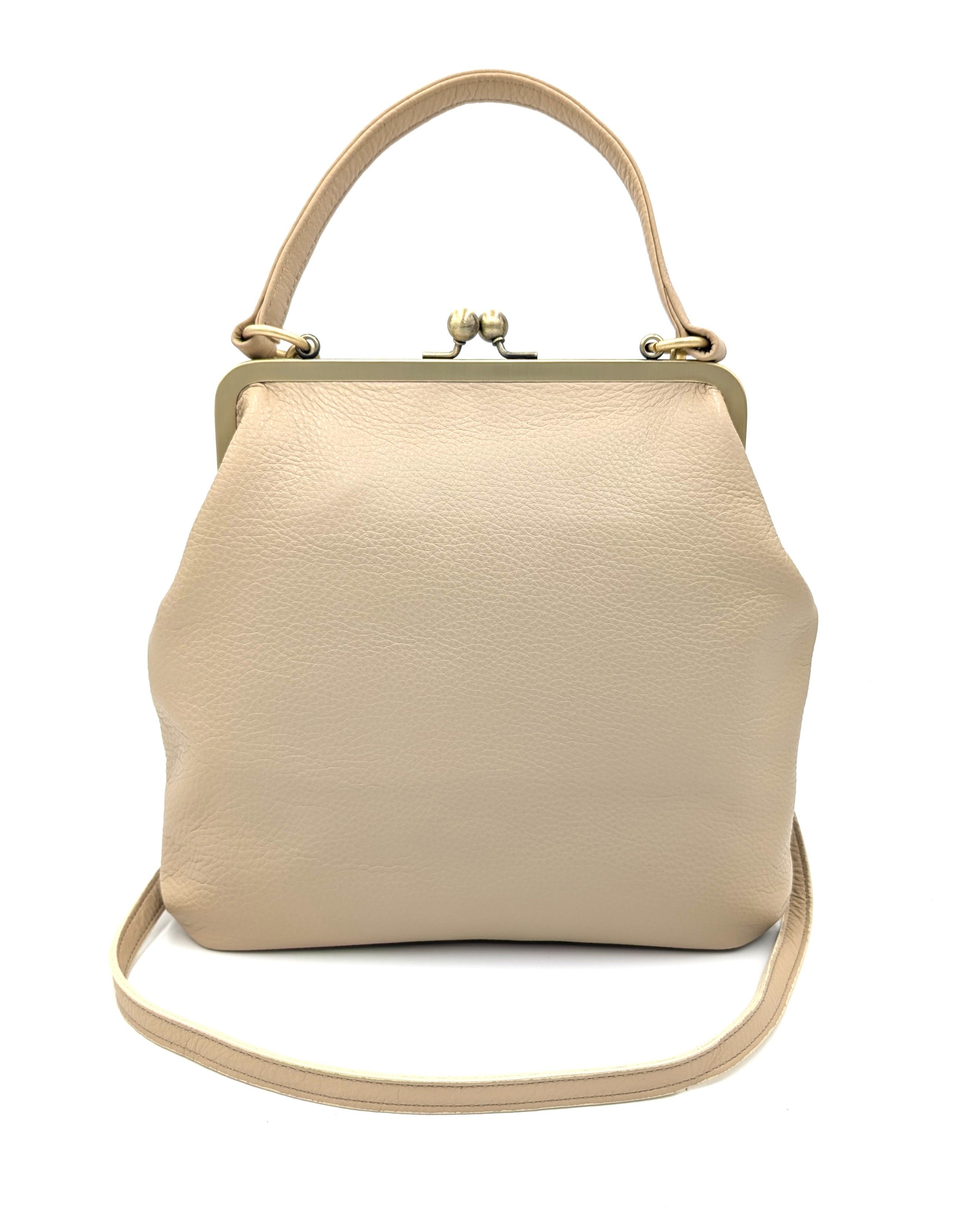 Taschenkinder Schultertasche Vintage Ledertasche Damen - Handtasche Zoe, Retro Umhängetasche, Echtes Leder vom Rind