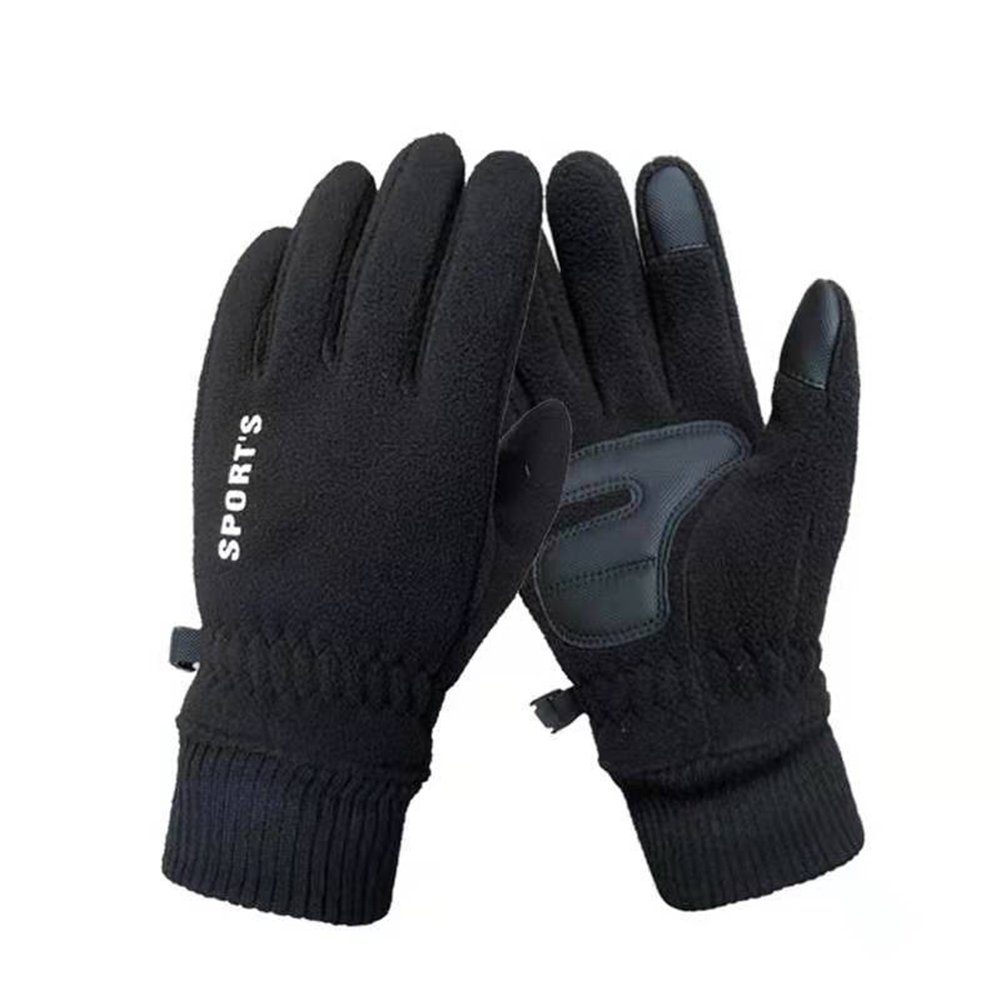 Blusmart Fahrradhandschuhe Winterwärmende Handschuhe, Winddichte Touchscreen-Sporthandschuhe womens double polar black | Fahrradhandschuhe
