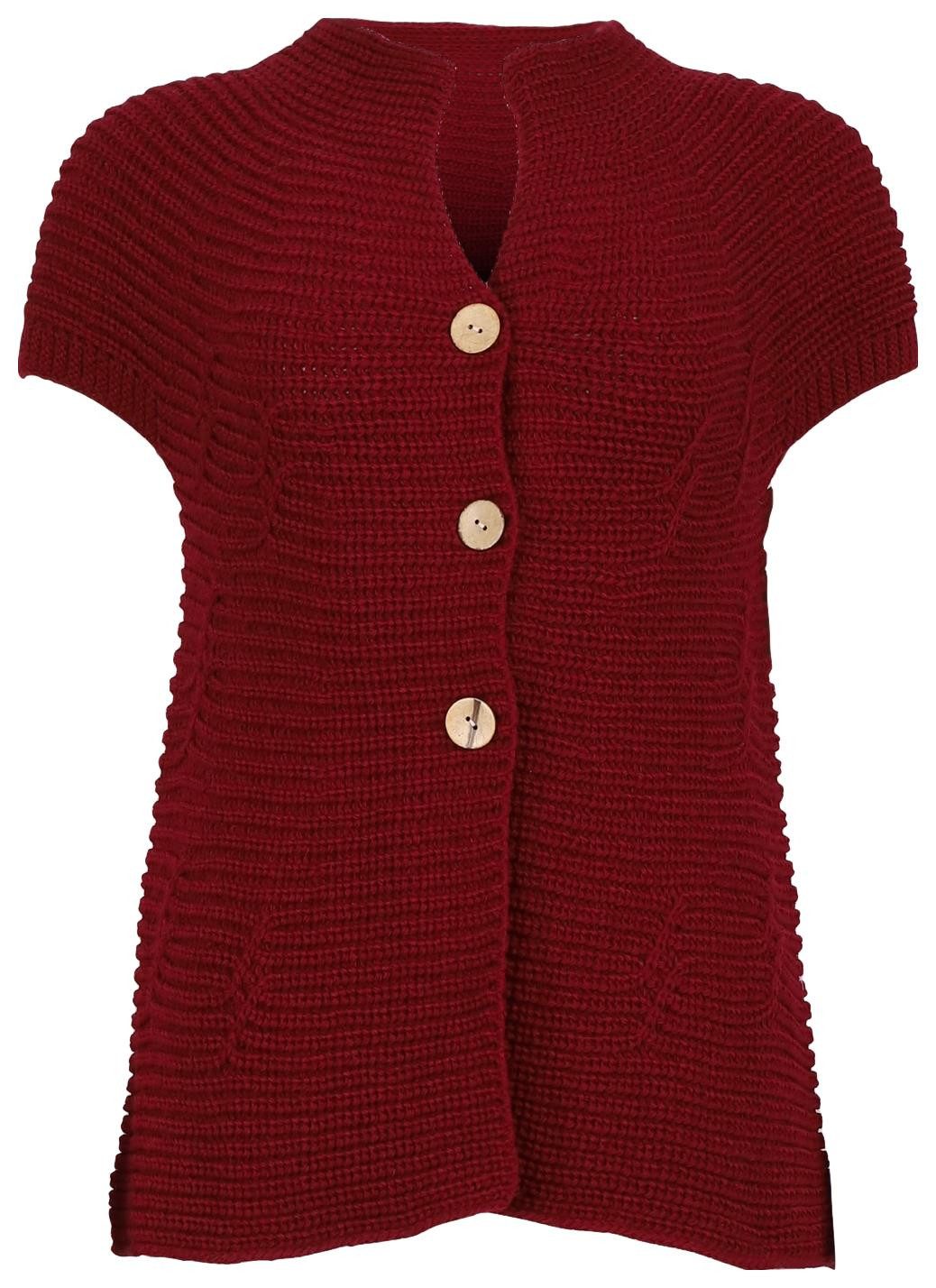 malito more than fashion Strickweste 5060 kurzarm Strickjacke mit Knöpfen Einheitsgröße