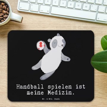 Mr. & Mrs. Panda Mauspad Panda Handball spielen - Schwarz - Geschenk, Sportler, Handball Verei (1-St), Rutschfest