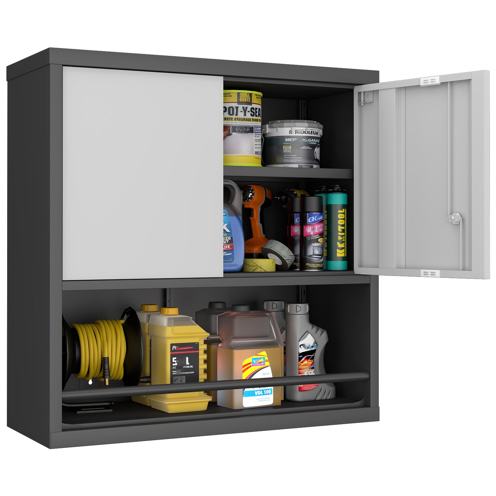 Fine Life Pro Mehrzweckschrank Tall Metal Storage Cabinet with 2 Doors & Adjustable Shelves