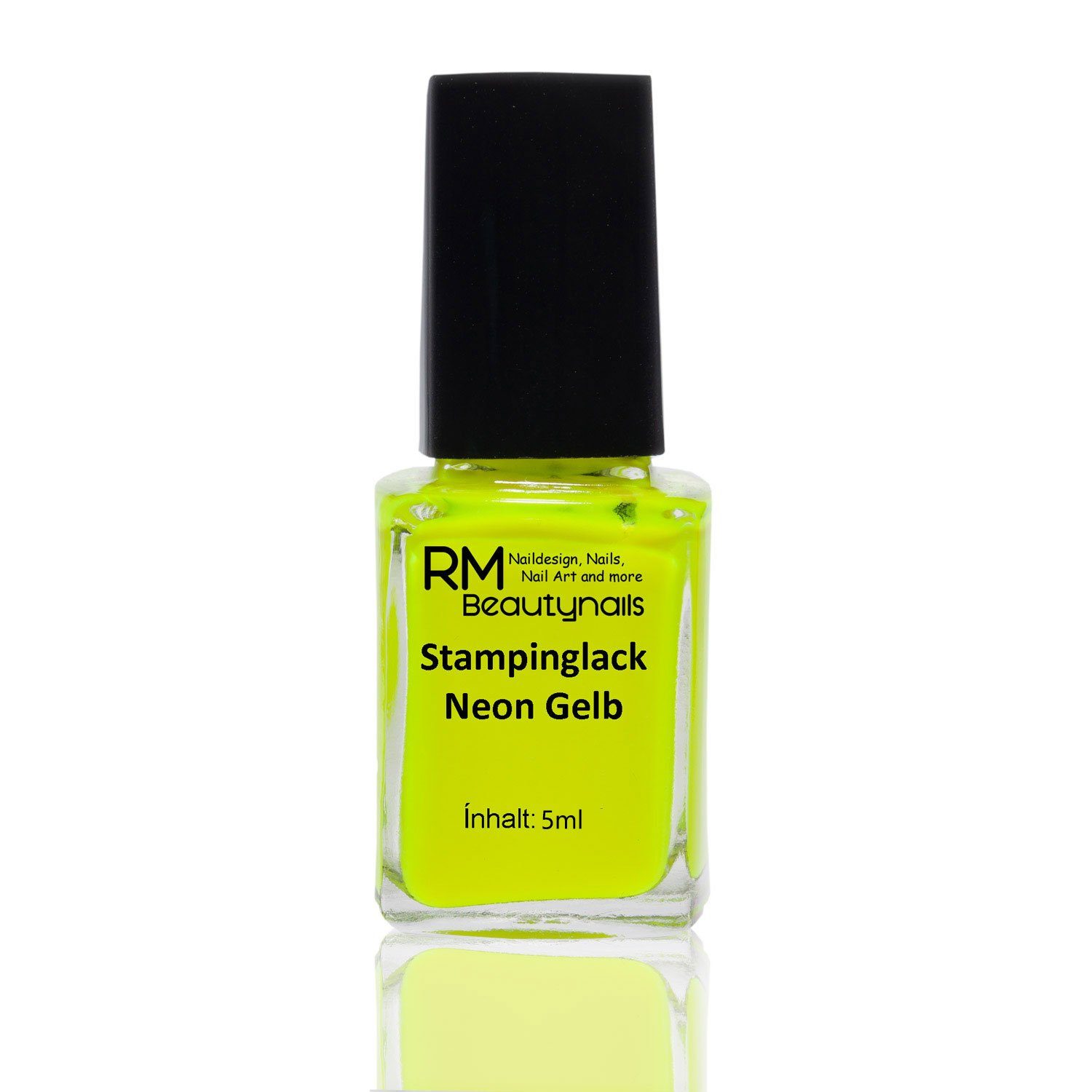 RM Beautynails Nagellack-Set Neon Nagellack Stamping Set Rot Gelb Grün Pink Lila Orange Nail Polish, Schnell trocknend