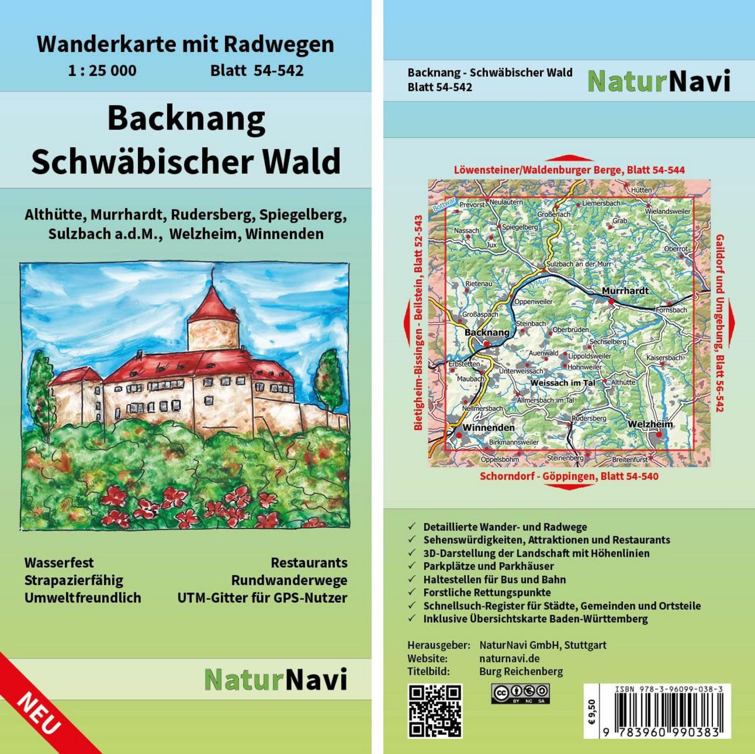 Backnang - Schwäbischer Wald 1 : 25 000, Blatt 54-542 / diverse
