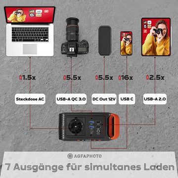 AgfaPhoto »PPS100 Pro Tragbare Powerstation, 88,8Wh mit 230V 80W AC Steckdose« Powerbank, Die mobile Steckdose