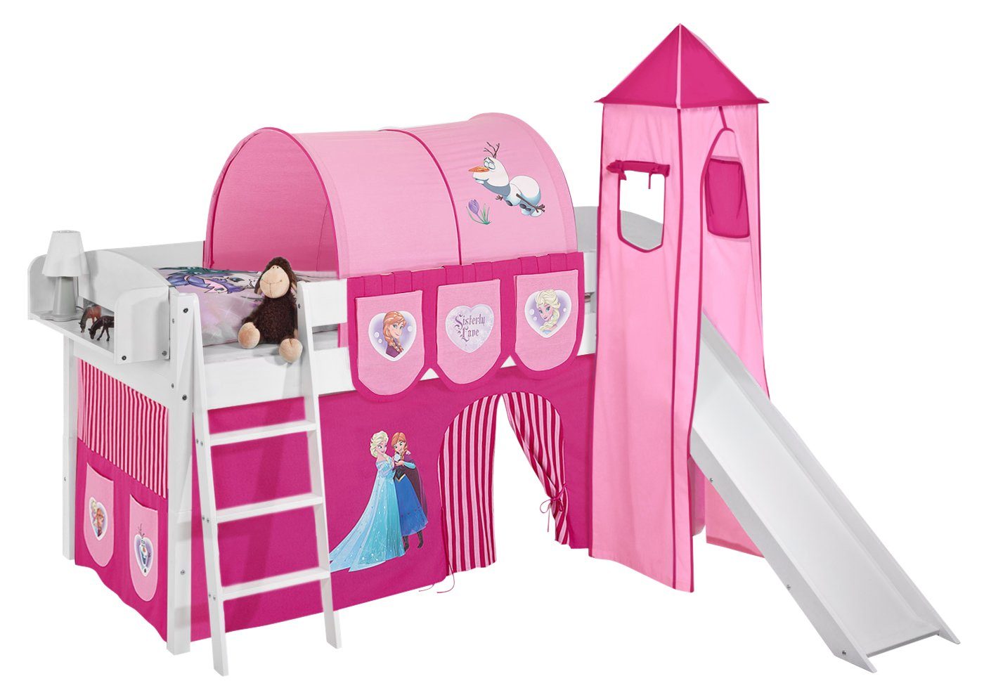 Lilokids Hochbett Hochbett mit Turm Rutsche IDA DISNEY FROZEN Eiskönigin Anna & Elsa – Bild 2 von 2