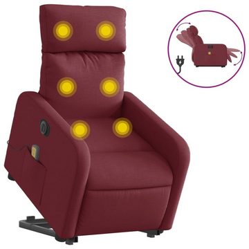 vidaXL Sessel Elektrischer Massagesessel mit Aufstehhilfe Weinrot Stoff (1-St)