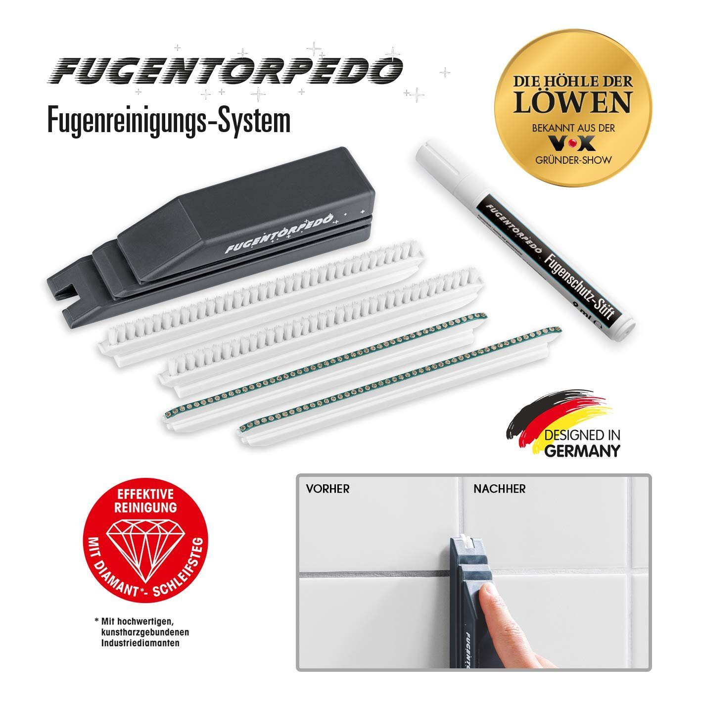 FUGENTORPEDO Fugenbürste FUGENTORPEDO XL-Set - 6-tlg, (1-tlg)