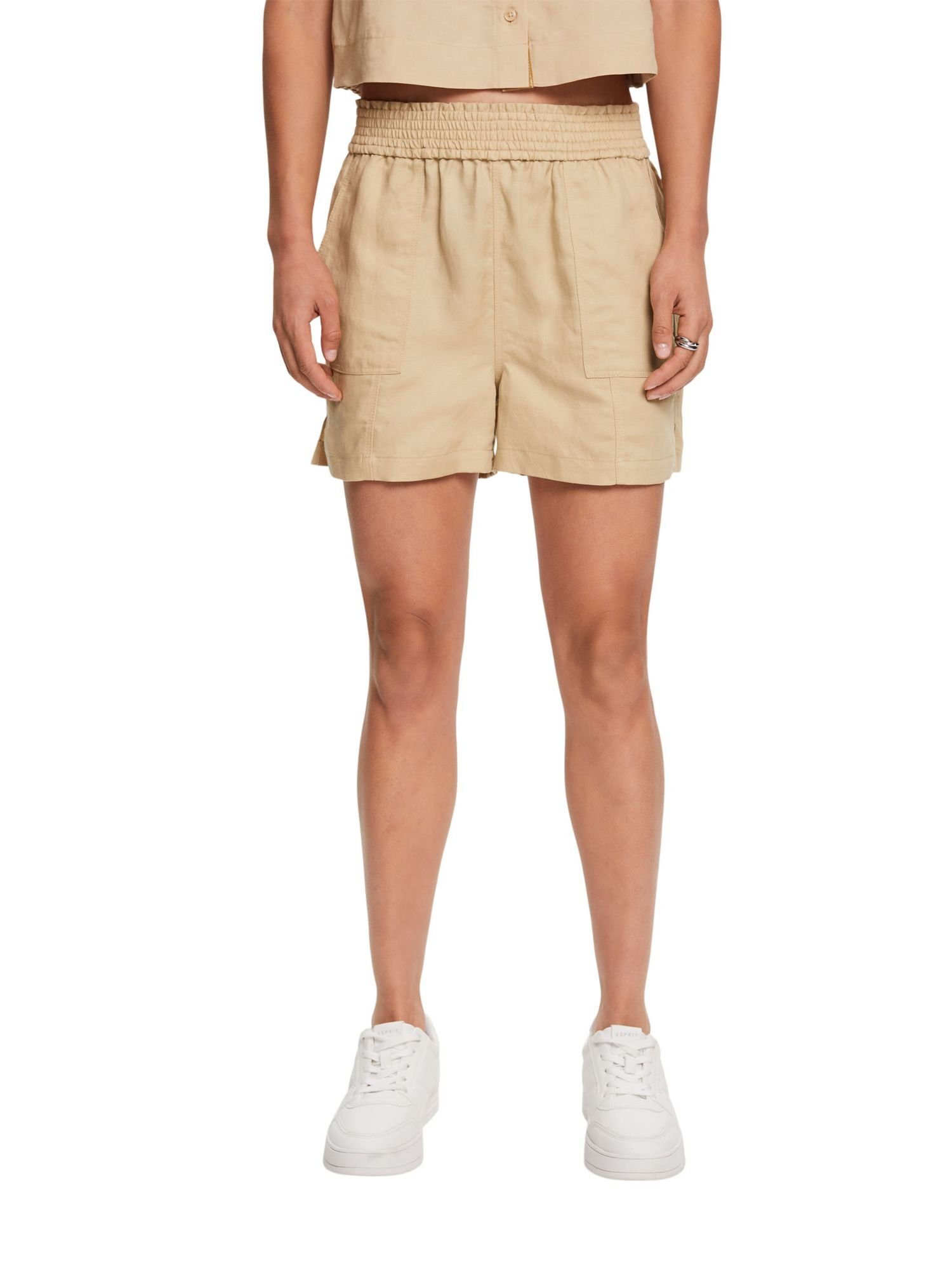 Esprit Collection Shorts Pull-on-Shorts, Leinenmix (1-tlg) SAND