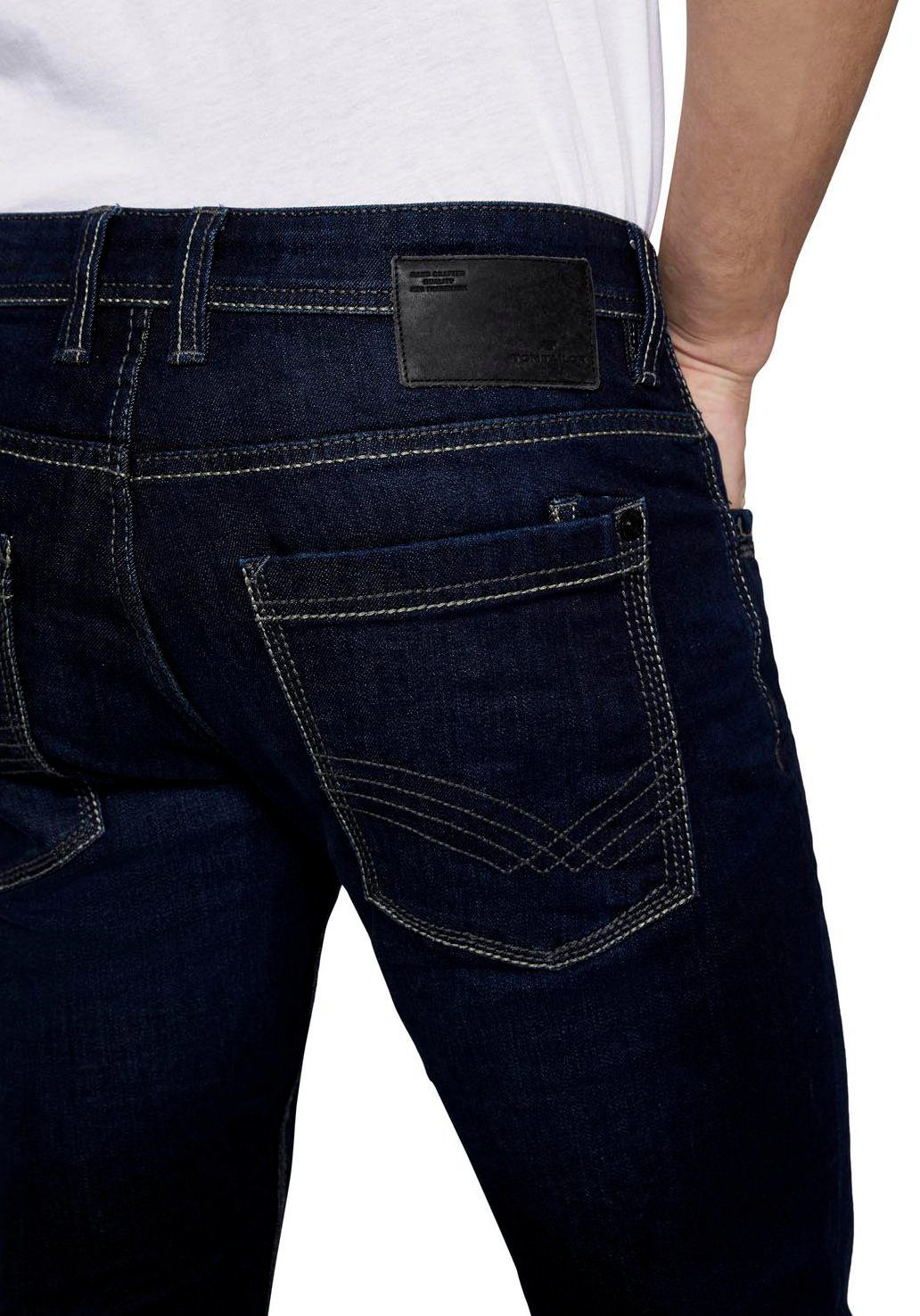 wash Logo-Print MARVIN TAILOR 5-Pocket-Jeans kleinem mit stone TOM dark