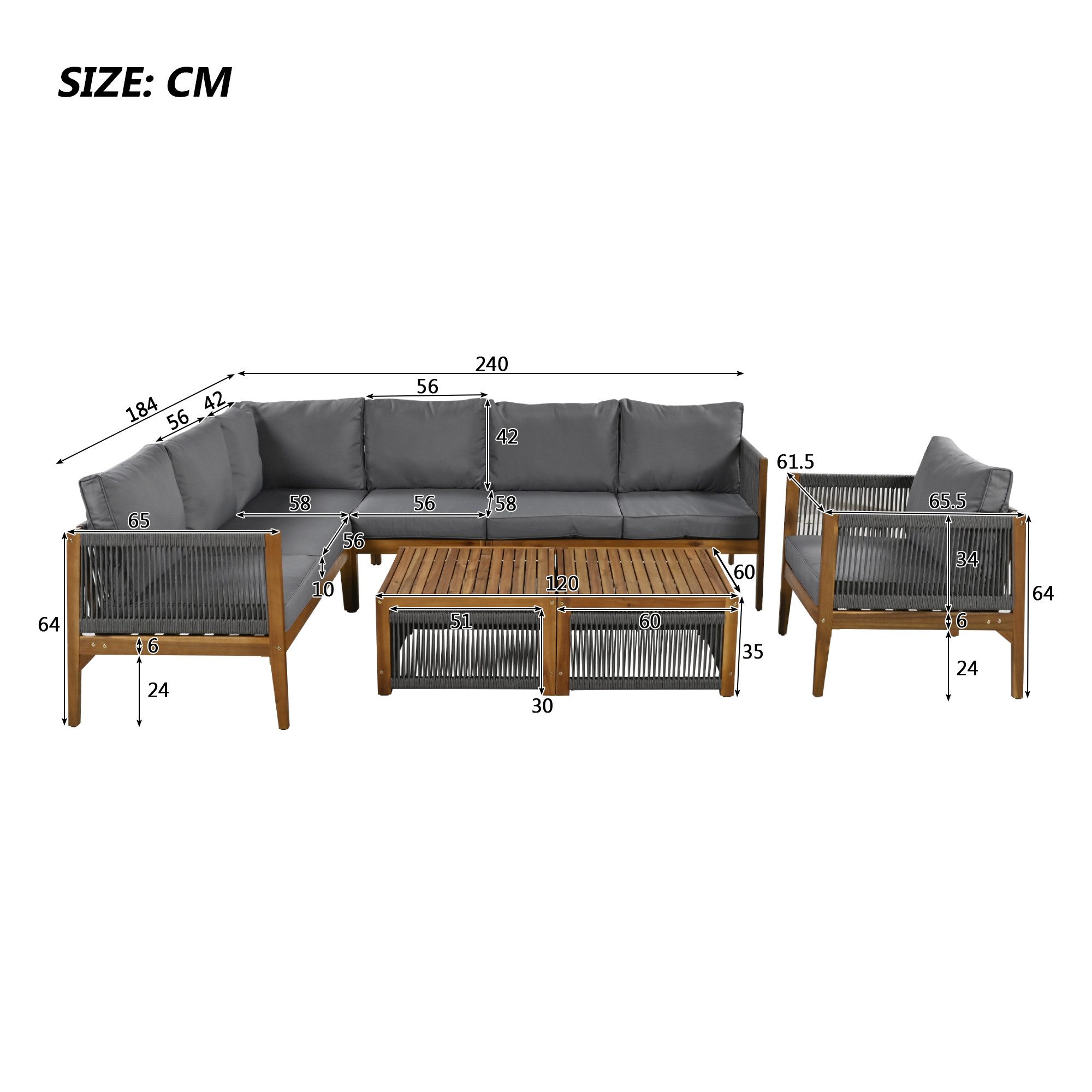 Celya Gartenlounge-Set Gartenmöbel Set für 7-8 günstig online kaufen