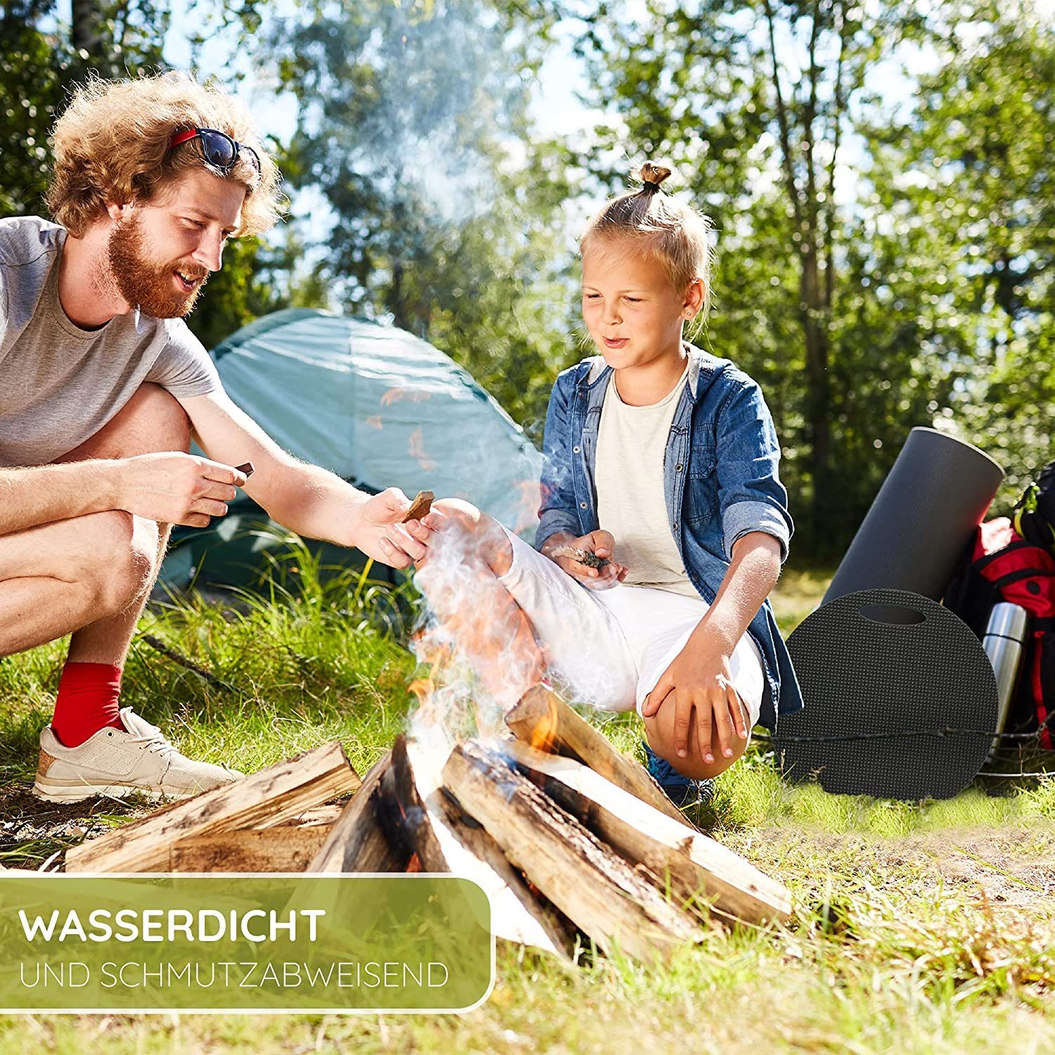 schmutzabweisend, wasserdicht, pflegeleicht zweifarbig Kinder 6 wärmeisolierend, Schaumstoff doppelte Griff, Sitzkissen mit Sitzkissen Set Yate Yate